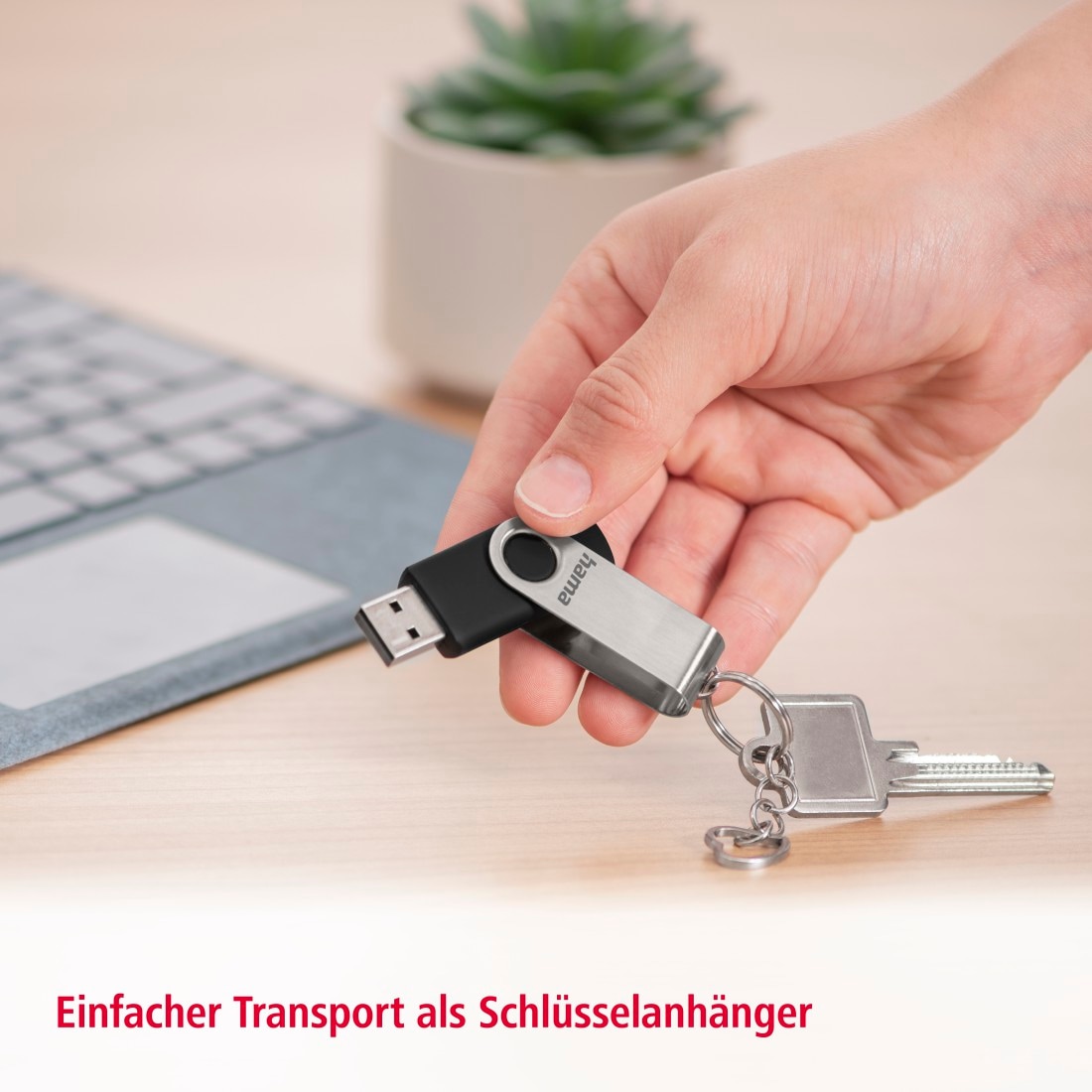 Hama USB-Stick »Rotate, USB 2.0, Schwarz/Silber«, (USB 2.0)