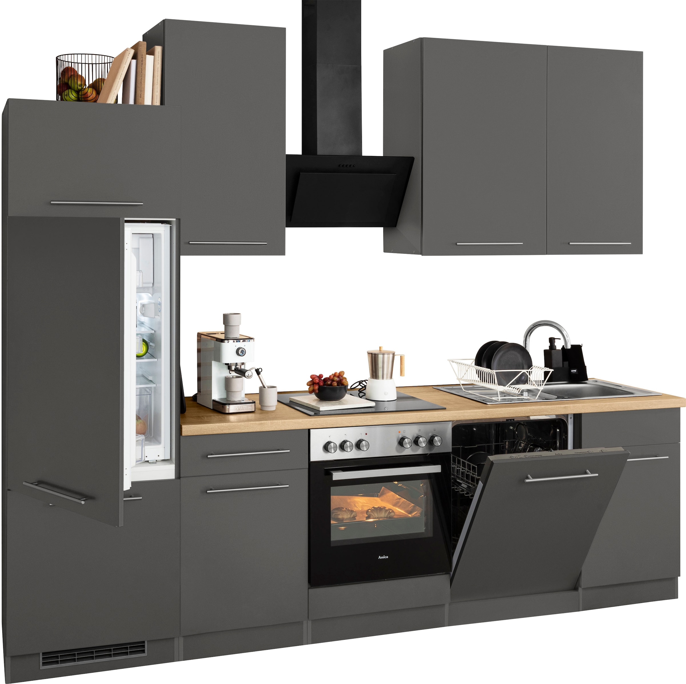 wiho Küchen Küchenzeile »Unna«, ohne E-Geräte, Breite 280 cm
