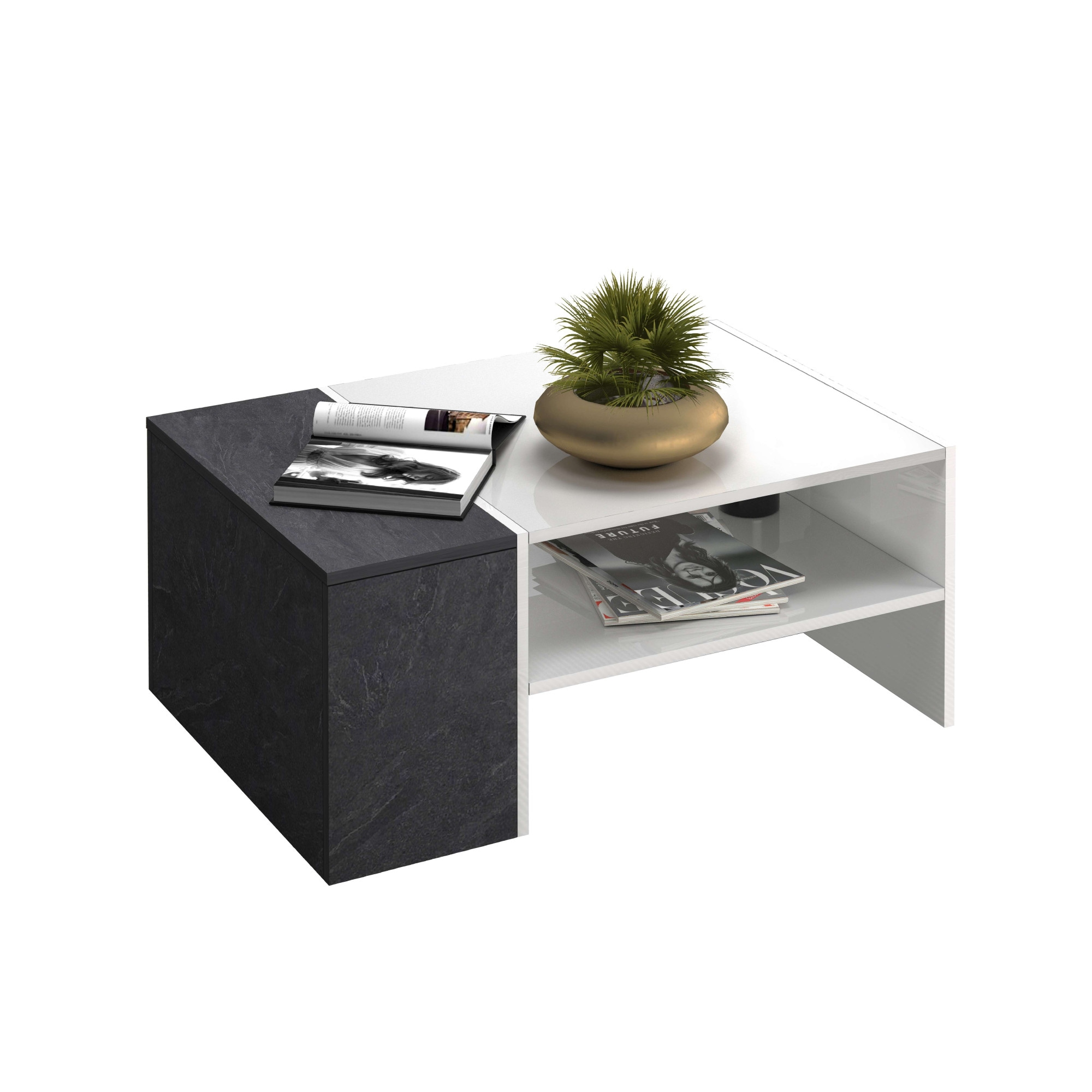INOSIGN Couchtisch »Coro, Couchtisch, Couchtisch mit seitlichem Stauraum,Sofatisch«, Länge 90 cm, mit zwei Ablagefächern davon eines geschlossen