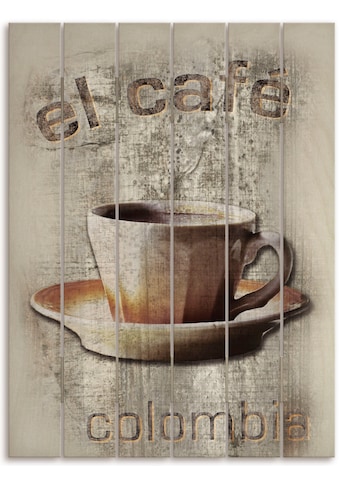 Holzbild »Kolumbien - Das Café«, Kaffee Bilder, (1 St.)