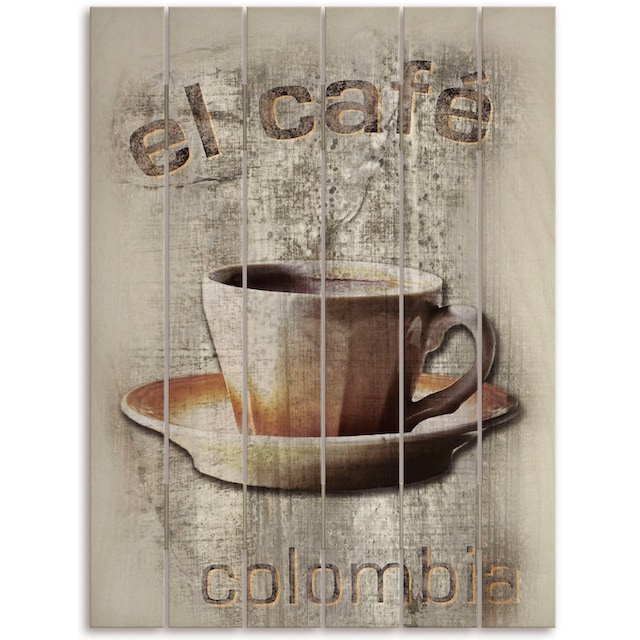 Artland Holzbild »Kolumbien - Das Café«, Kaffee Bilder, (1 St.) auf Raten  bestellen