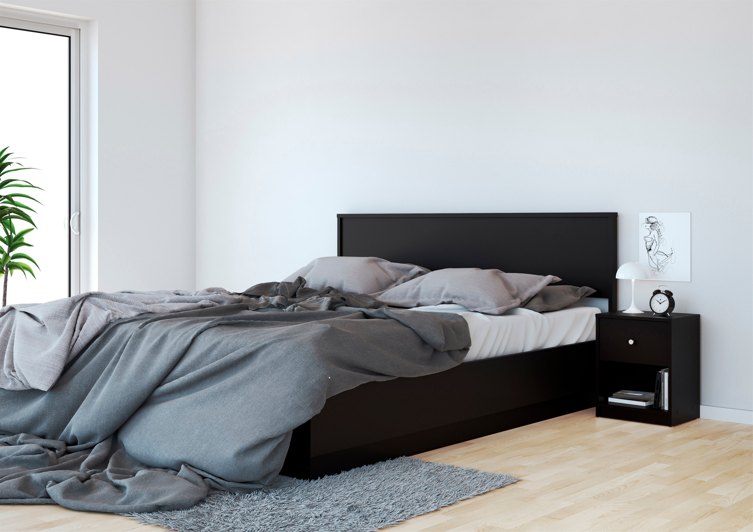Home affaire Nachtkommode »May, Nachttisch, Nachtschrank, Beistelltisch,«, mit 1 Schublade und einem offenen Fach, Breite 38 cm, Höhe 48 cm