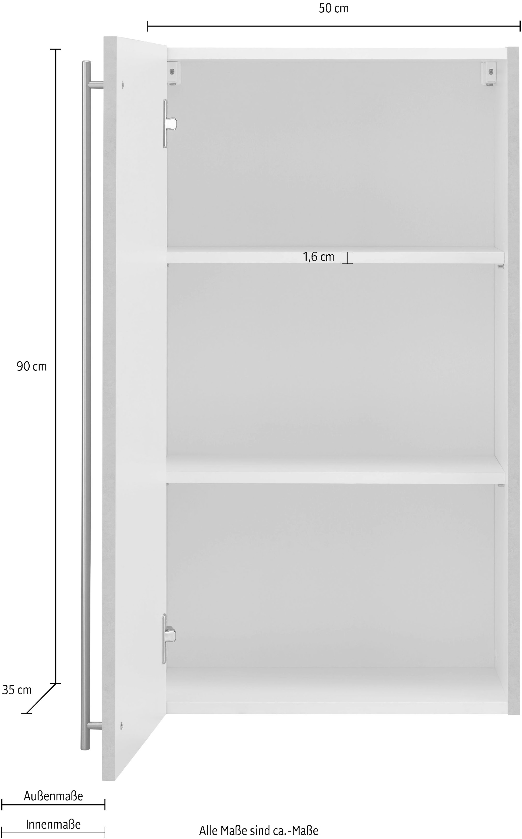 wiho Küchen Hängeschrank »Chicago«, 50 cm breit, 90 cm hoch, für viel  Stauraum online bestellen