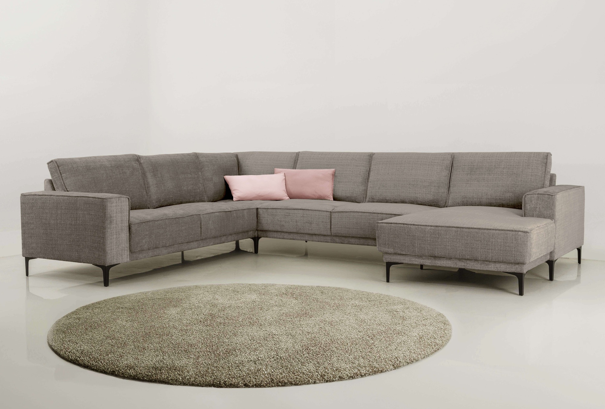 OTTO home Wohnlandschaft »XXL Sofa Oland, Struktur, Flachgewebe, Luxus-Micr günstig online kaufen
