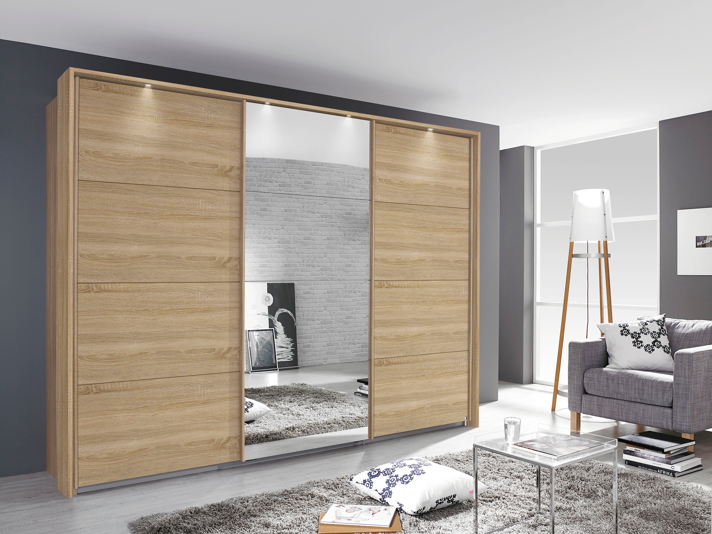 rauch Schwebetürenschrank »Kleiderschrank Schrank Garderobe Schlafzimmerschrank TUBONA«, mit umfangreicher Innenausstattung und Passepartout MADE IN GERMANY