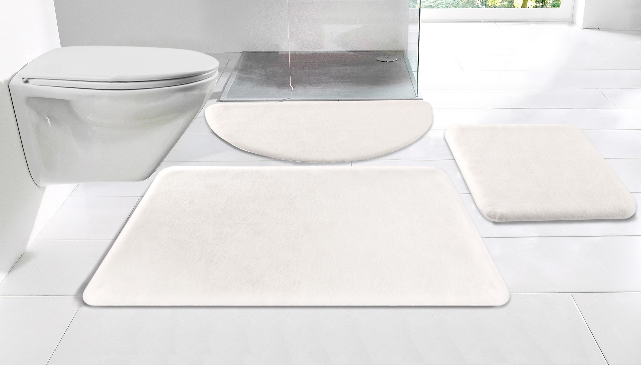 my home Badematte »Valeria, Kaninchenfell-Haptik« Höhe 20 mm rutschhemmend günstig online kaufen