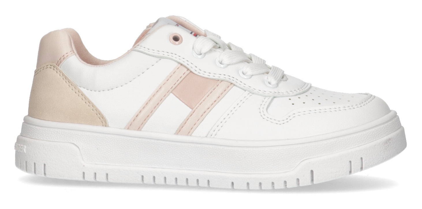 Tommy Hilfiger Sneaker »FLAG LOW CUT LACE-UP SNEAKER WHITE/PINK/BEIGE«, mit Plateausohle kaufen