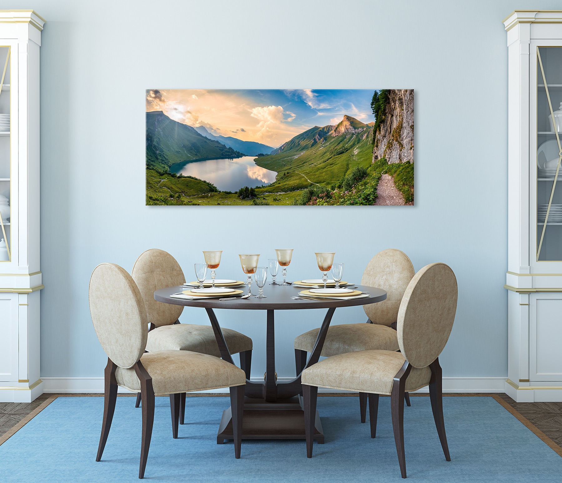 Bönninghoff Leinwandbild »Wandbild BERGSEE XXL 60x140 cm – Leinwandbild Keilrahmen Deko modern« Berge | Landschaft | Natur | See | Seebilder 1 Stk. tlg. auf Keilrahmen gespannt