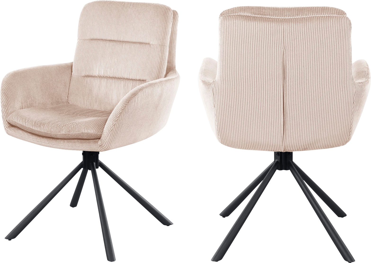 SalesFever Esszimmerstuhl »Pizzo Eleganter Armlehnstuhl« () 1 Stk.Cord-Essz günstig online kaufen