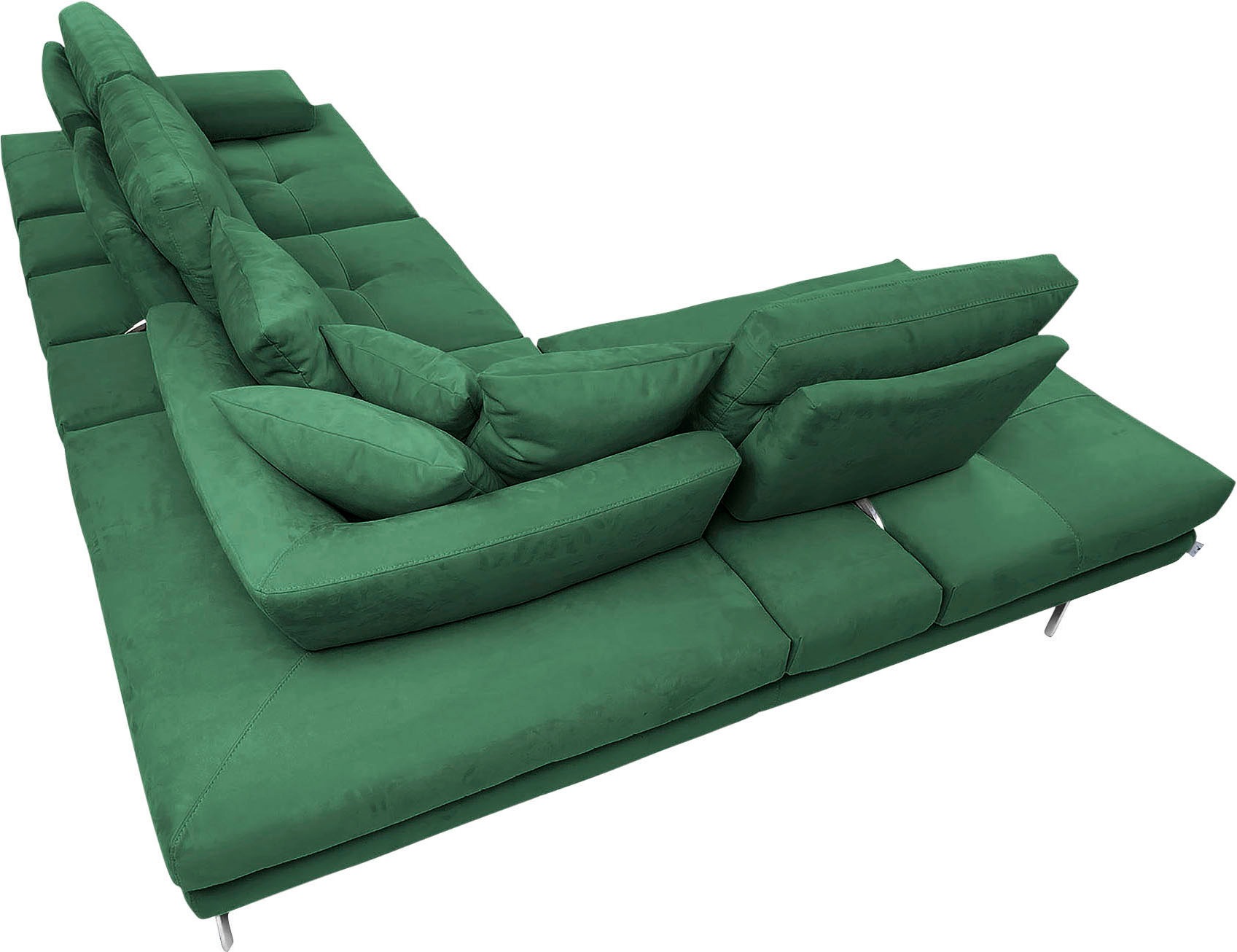 CALIA ITALIA Ecksofa »Toby Wing, L-Form, Designsofa mit sensationellem Sitzkomfort«, Sitztiefenverstell.,wahlw. mit Kissen-Set, Füße chrom glänzend