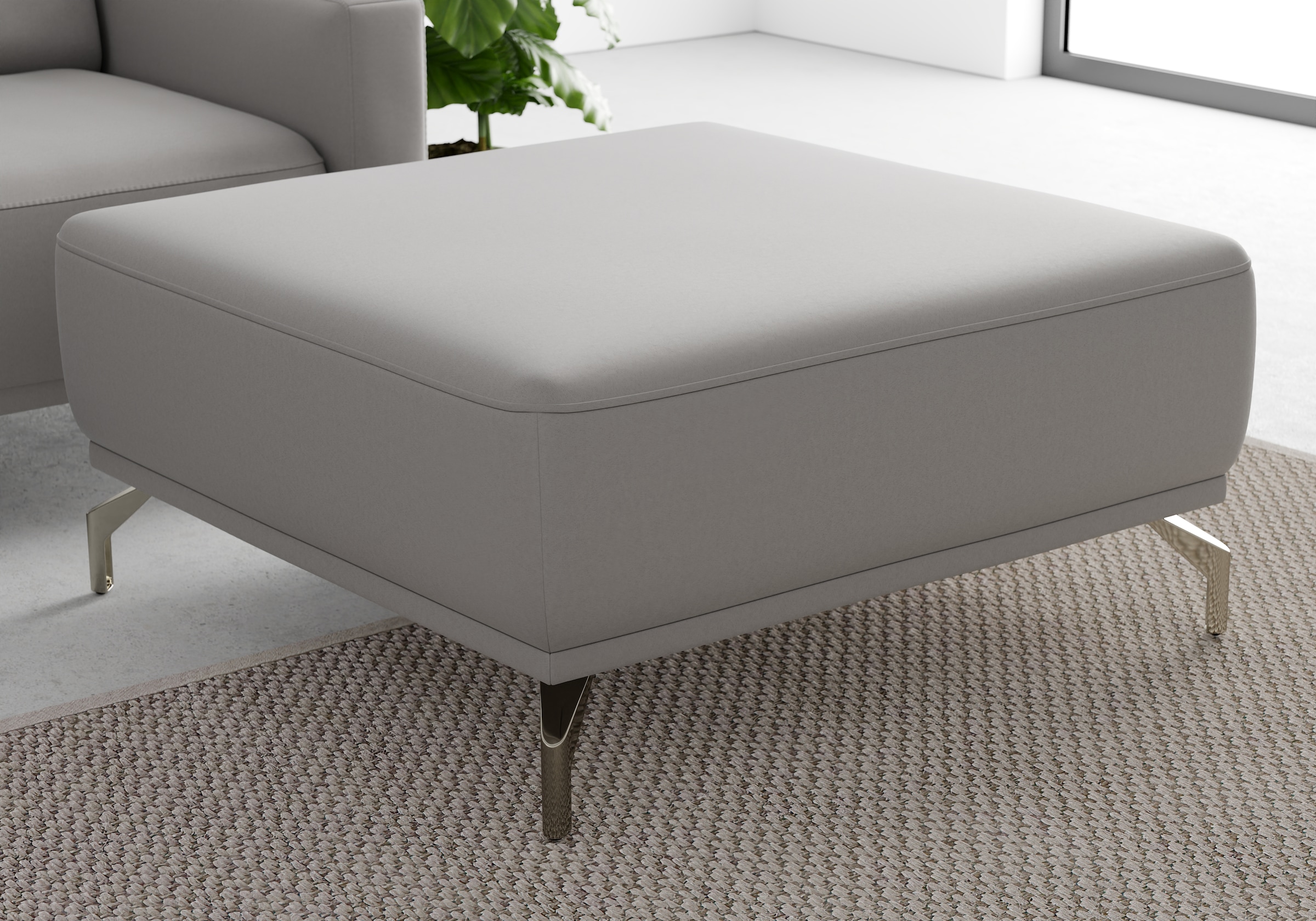 sit&more Hocker »Bailando« mit Federkern und satinierten Nickelfüßen