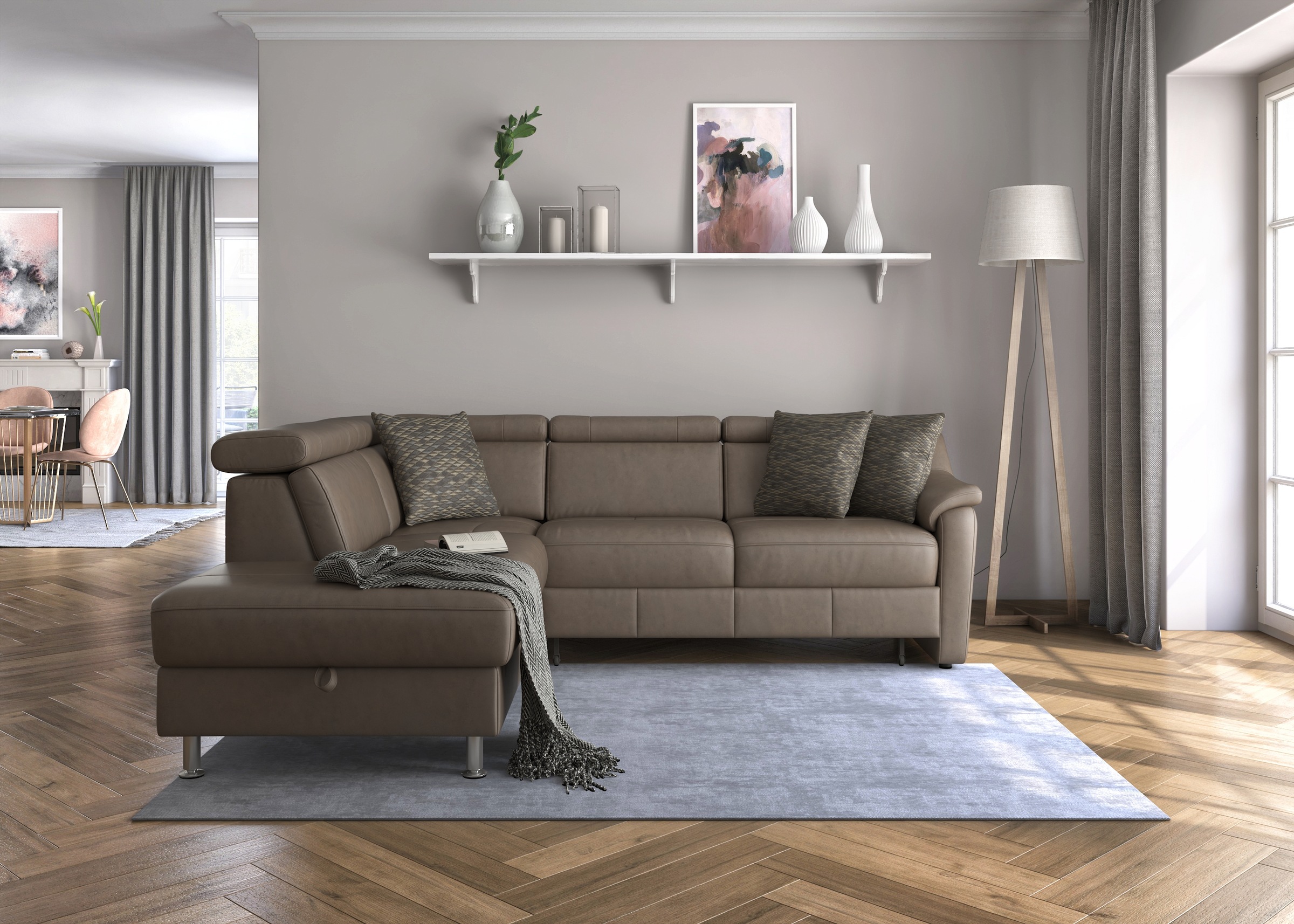 sit&more Ecksofa »Freetown L-Form«, inklusive Kopfteilverstellung und komfortablem Federkern