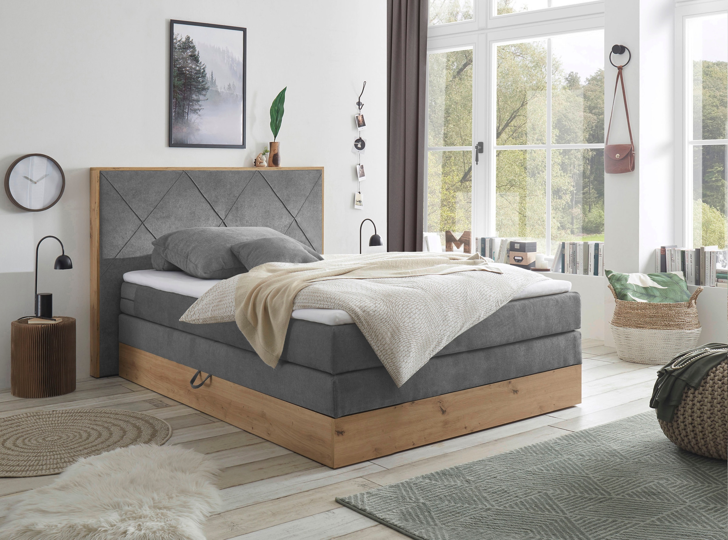 ED EXCITING DESIGN Boxspringbett »Bellevue«, inkl. Bettkasten, wahlweise mit Matratze und Topper