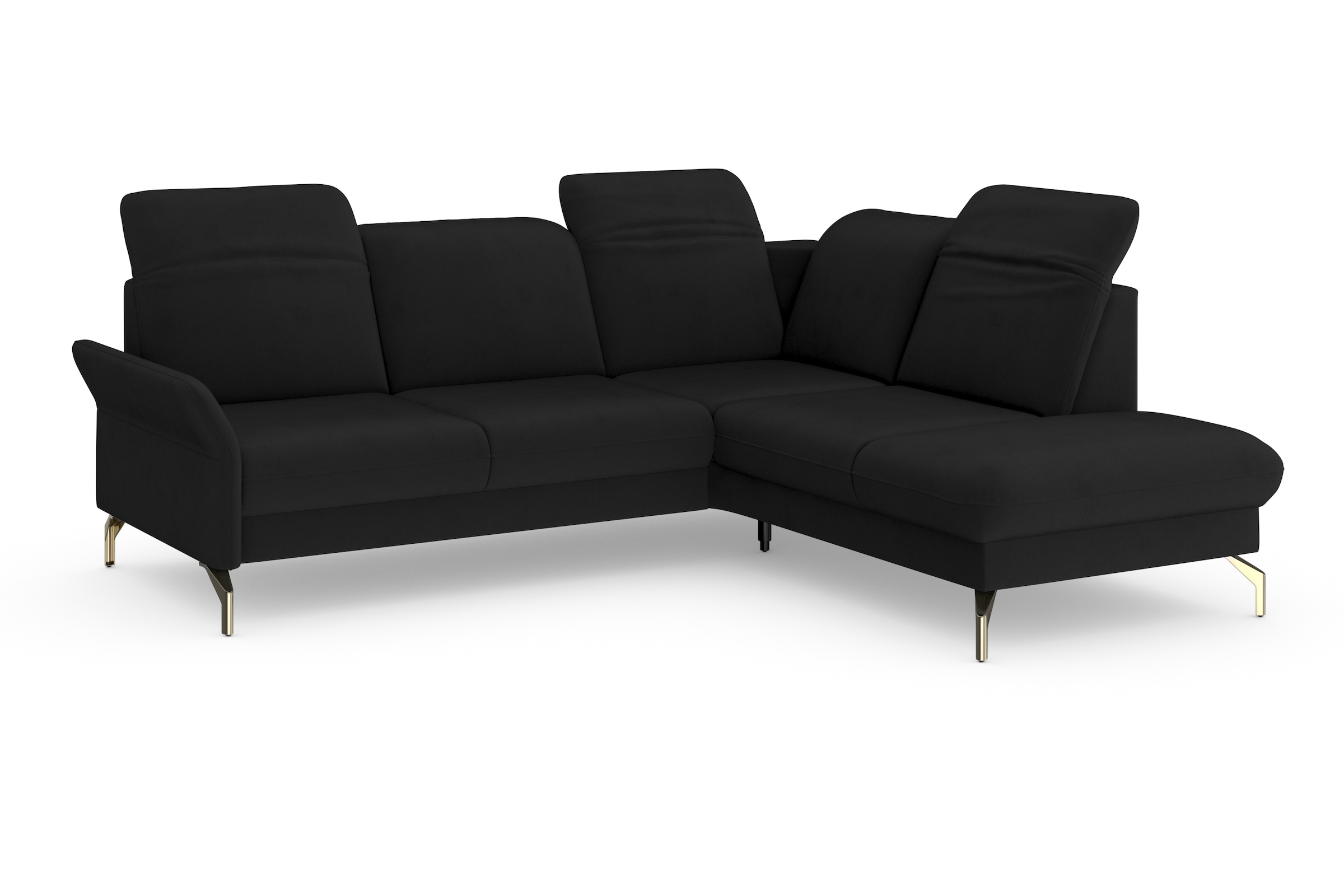sit&more Ecksofa »Fashion L-Form«, wahlweise mit Kopfteilverstellung, Vorziehsitz, motorisch, Nickelfüße