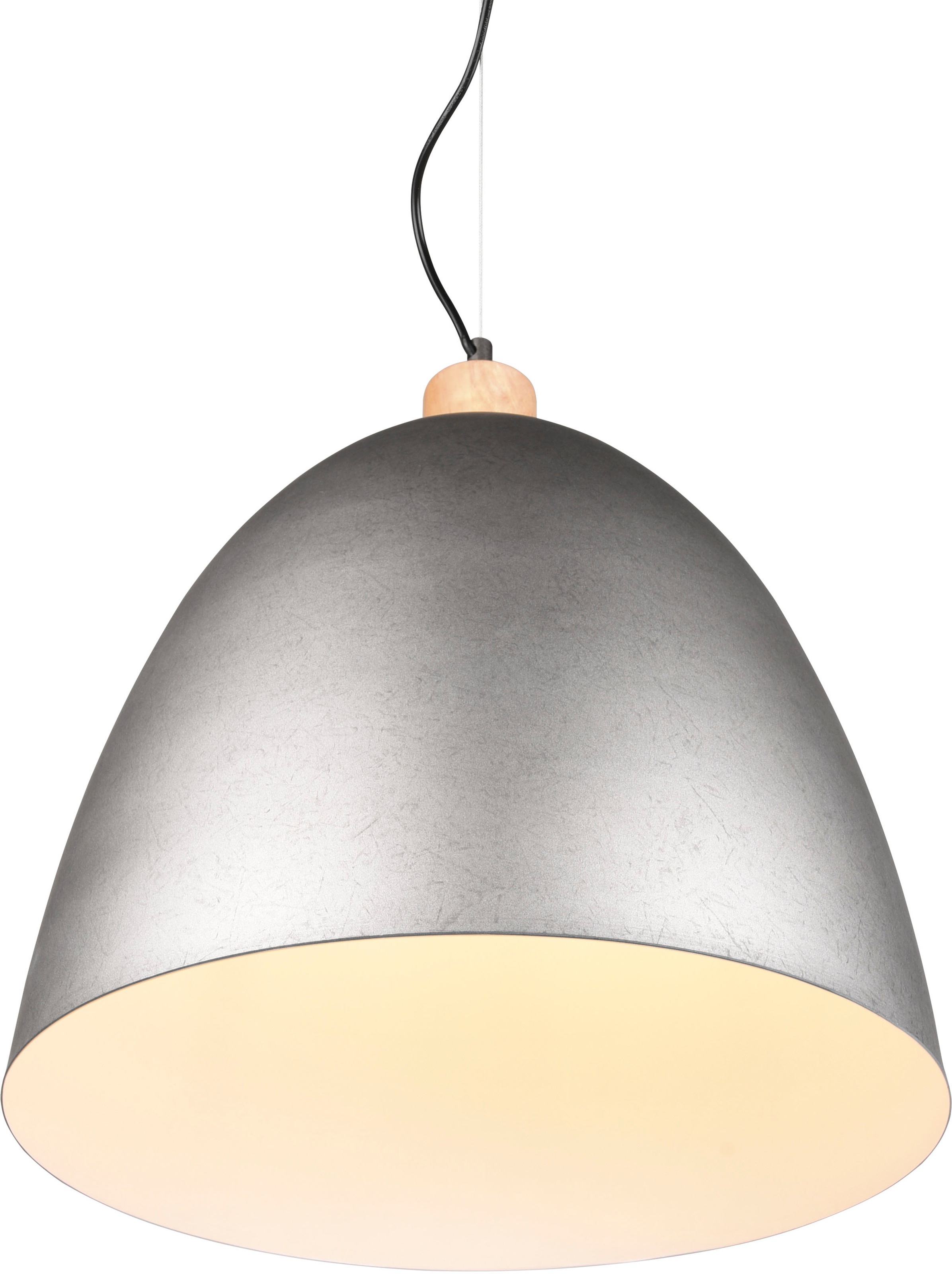 REALITY Leuchten Pendelleuchte »Jagger«, 1 flammig, Leuchtmittel E27 | ohne Leuchtmittel, Hängelampe Metall + Holzoptik, exkl 1xE27 max 60W, höhenverstellbar