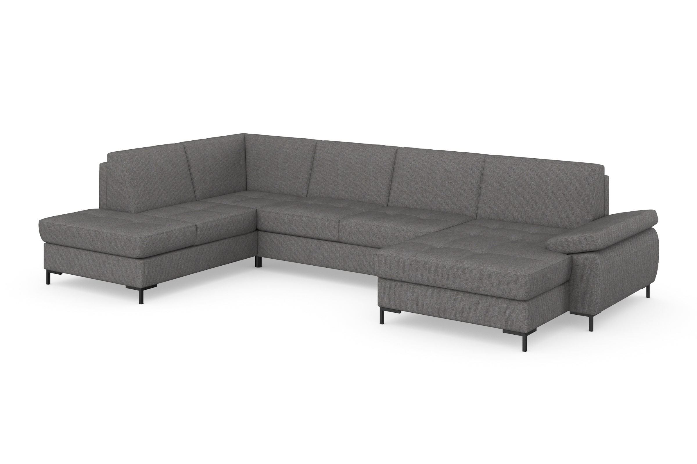 DOMO collection Wohnlandschaft »Capelo, komfortabel, klare Linien zeichnen dieses Design aus, U-Form«, mit Armteilverstellung, wahlweise mit Bettfunktion, Federkern