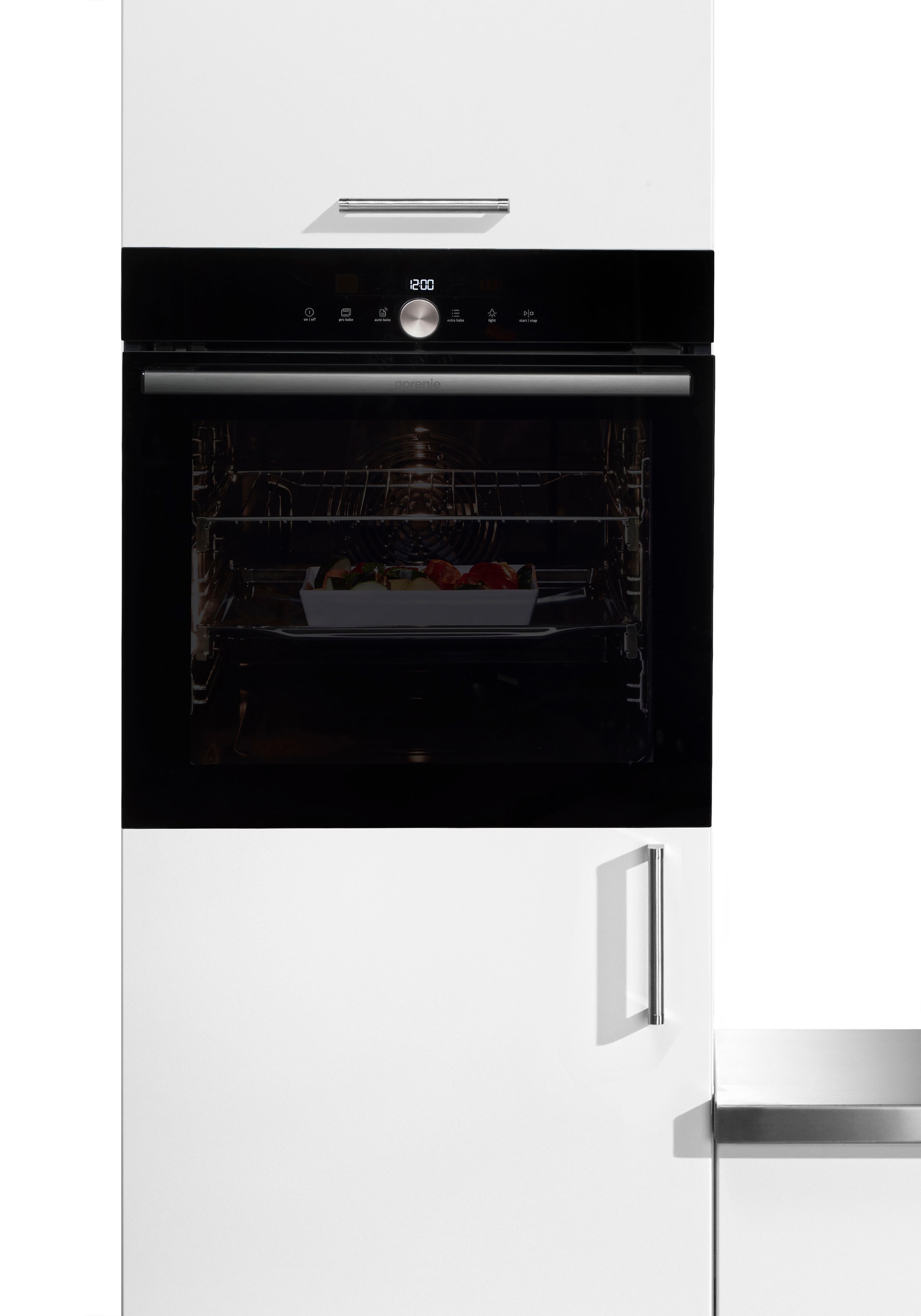 GORENJE Pyrolyse Backofen  »BPS 6747 A09DBGOT«, mit 2-fach-Teleskopauszug, Pyrolyse-Selbstreinigung, Black Design; AirFry-Funktion