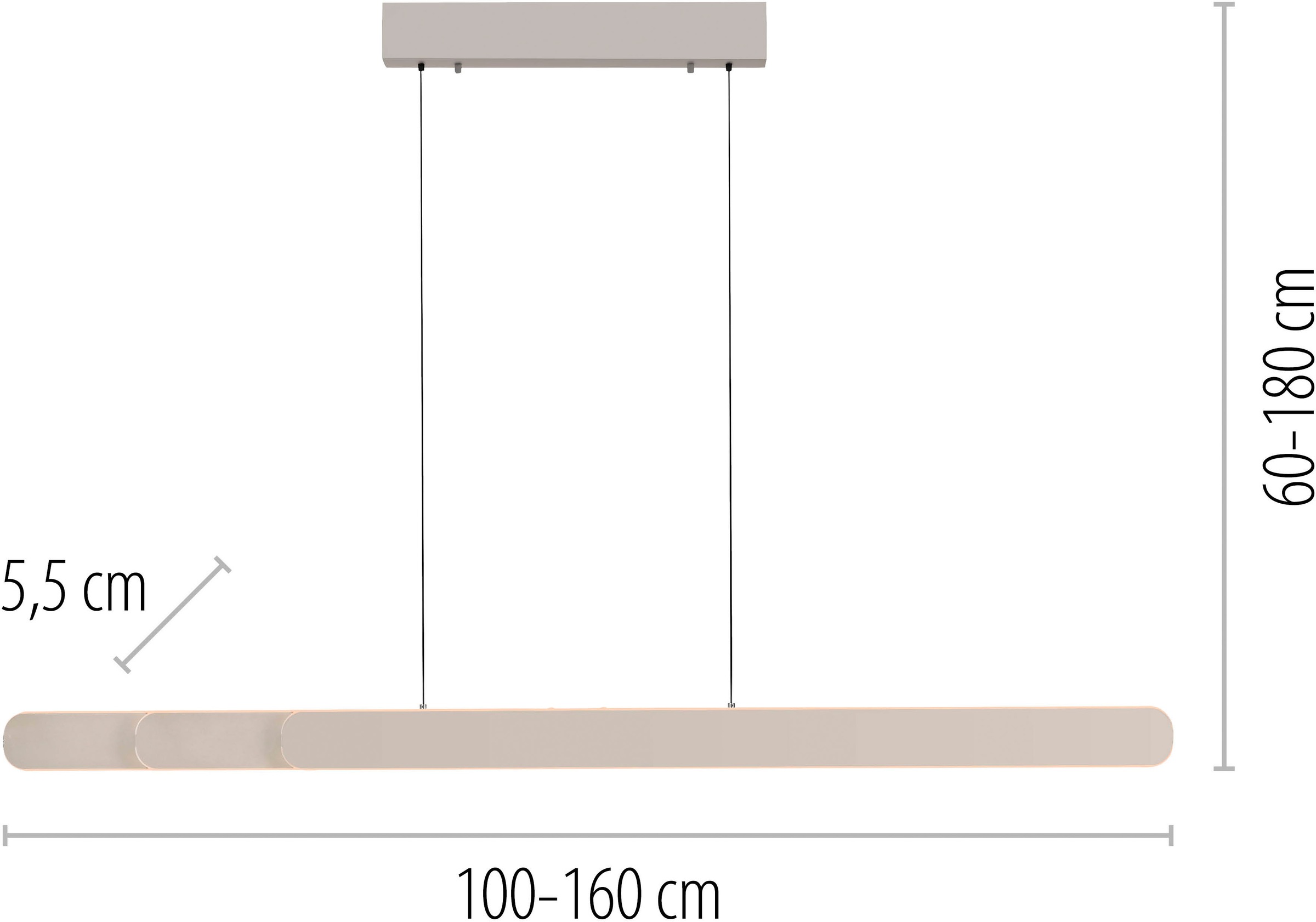 SCHÖNER WOHNEN-Kollektion LED Pendelleuchte »ADRIANA ROUND« LED-Board 1 Stk. warmweiß - kaltweiß SCHÖNER WOHNEN Kollektion, Touchdimmer, Comfort-Lift, Memoryfunktion