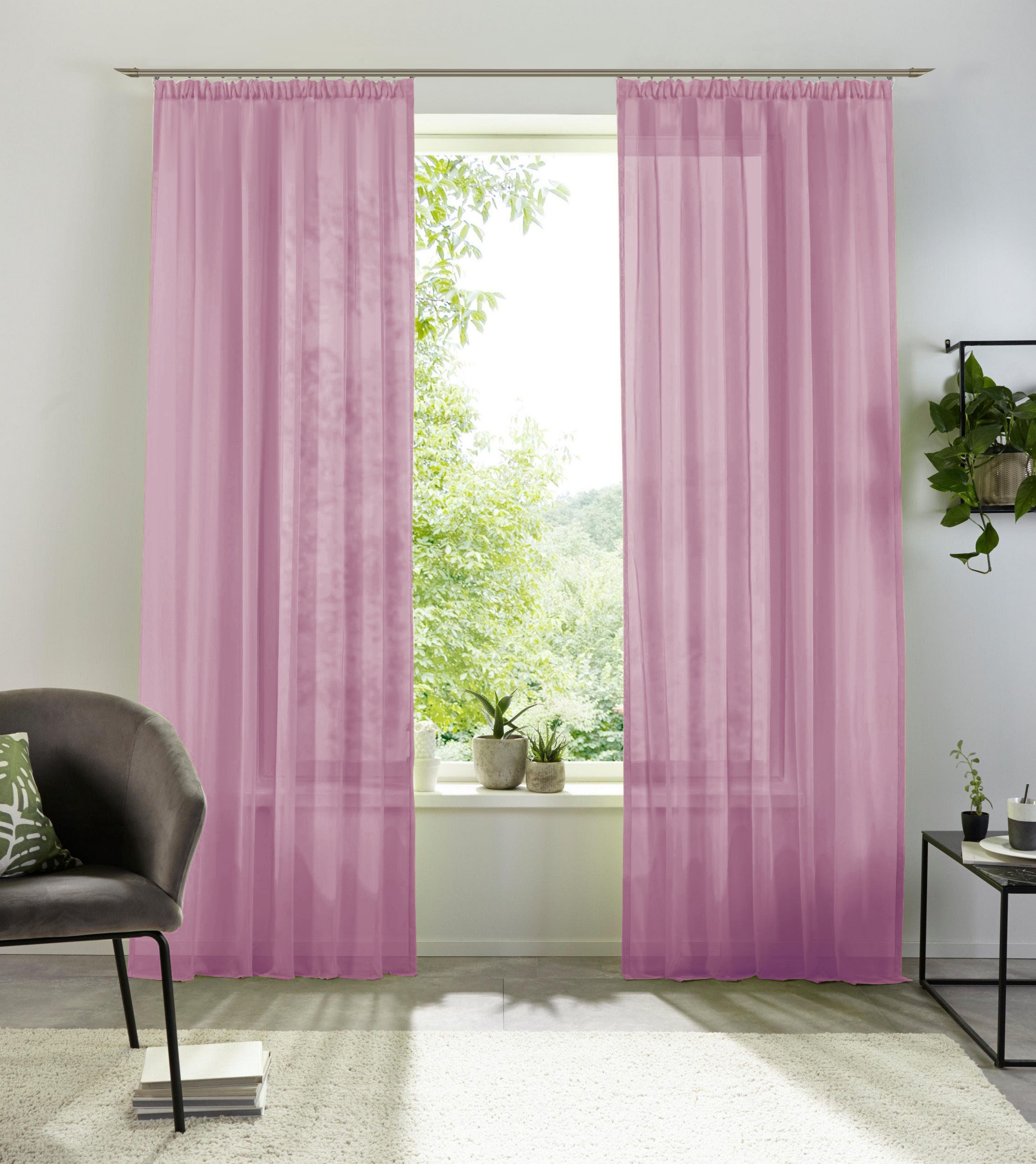 my home Gardine »XANA mit Ösen, Kräuselband oder Schlaufen« Kräuselband 1 S günstig online kaufen