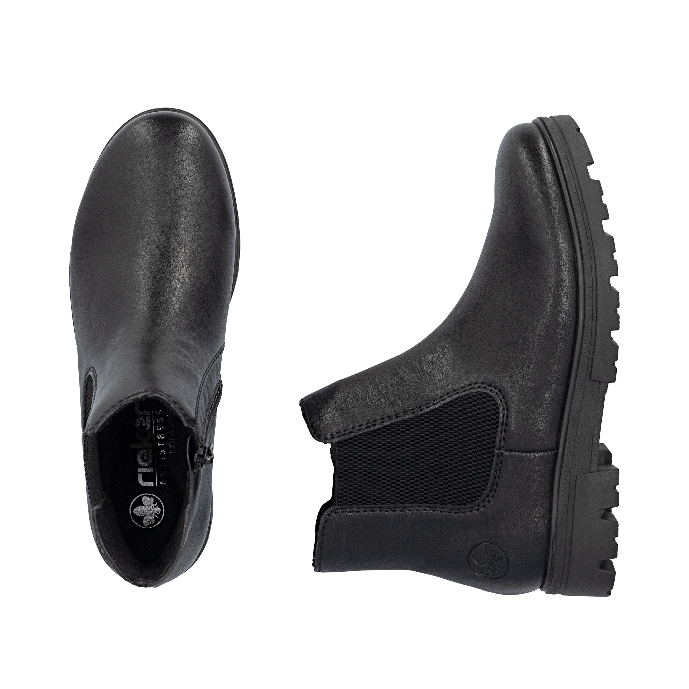 Rieker Chelseaboots  Blockabsatz, Stiefelette mit praktischem Innenreißvreschluss