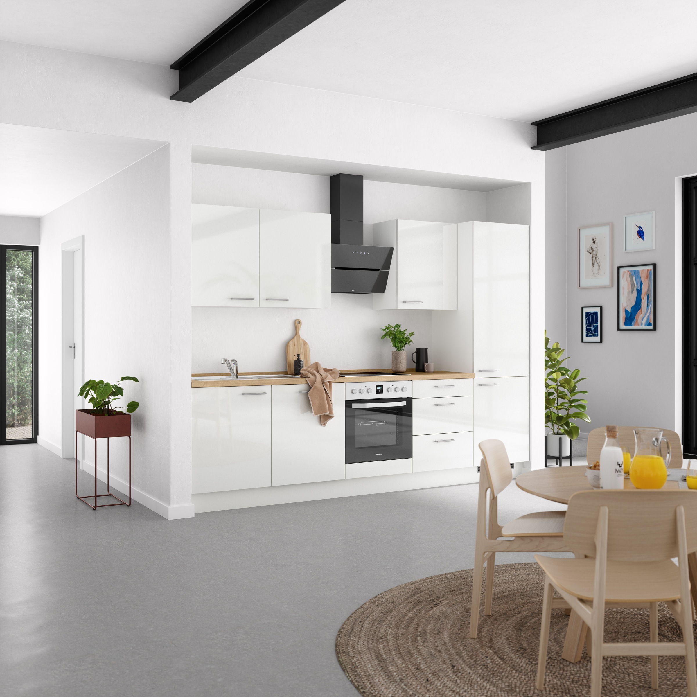 nobilia® Küchenzeile »"Flash II"«, vormontiert, Ausrichtung wählbar, Breite 300 cm, wahlw. mit E-Geräten
