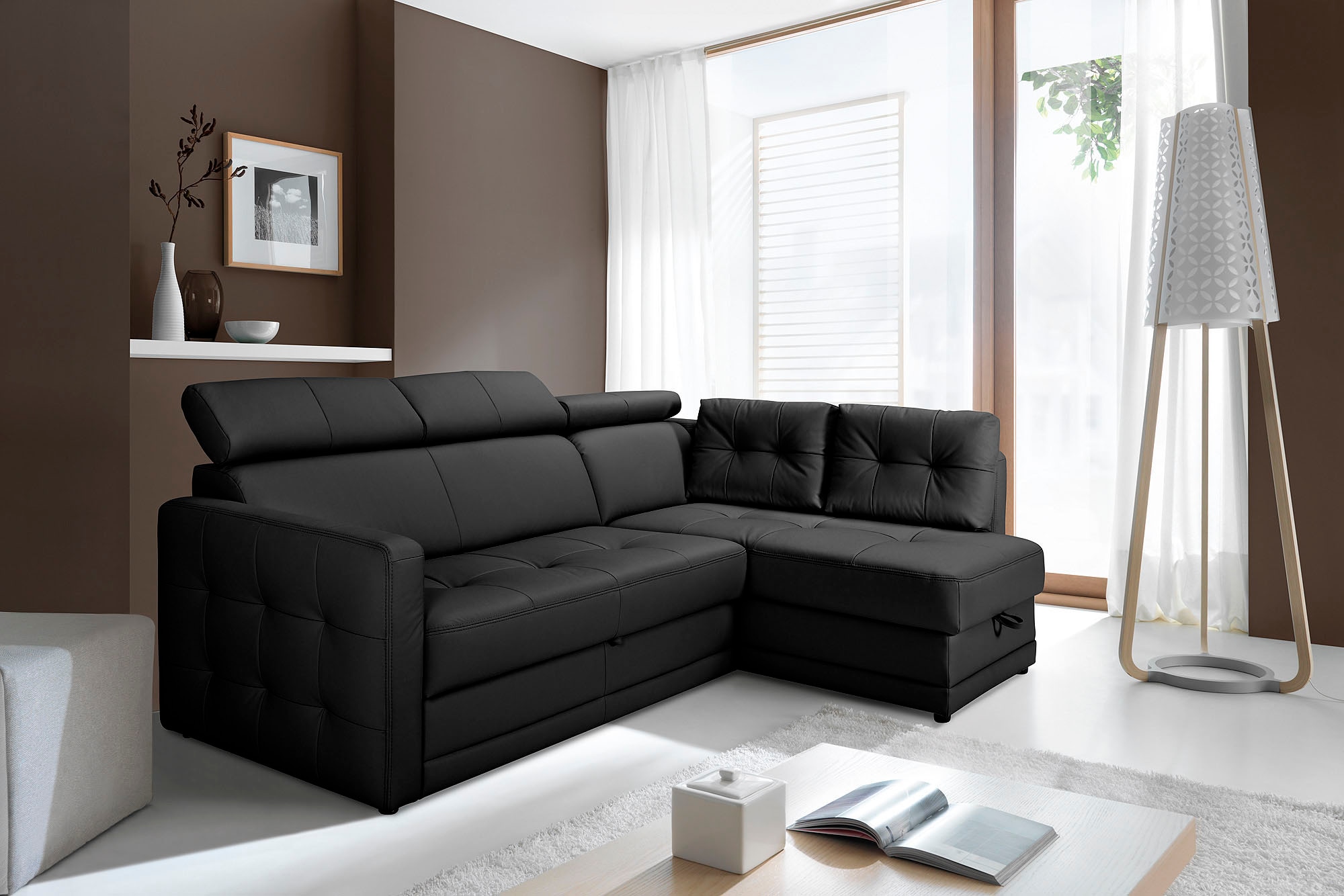 exxpo - sofa fashion Ecksofa »Arles, Federkern, zeitlos, Breite 225cm, L-Fo günstig online kaufen