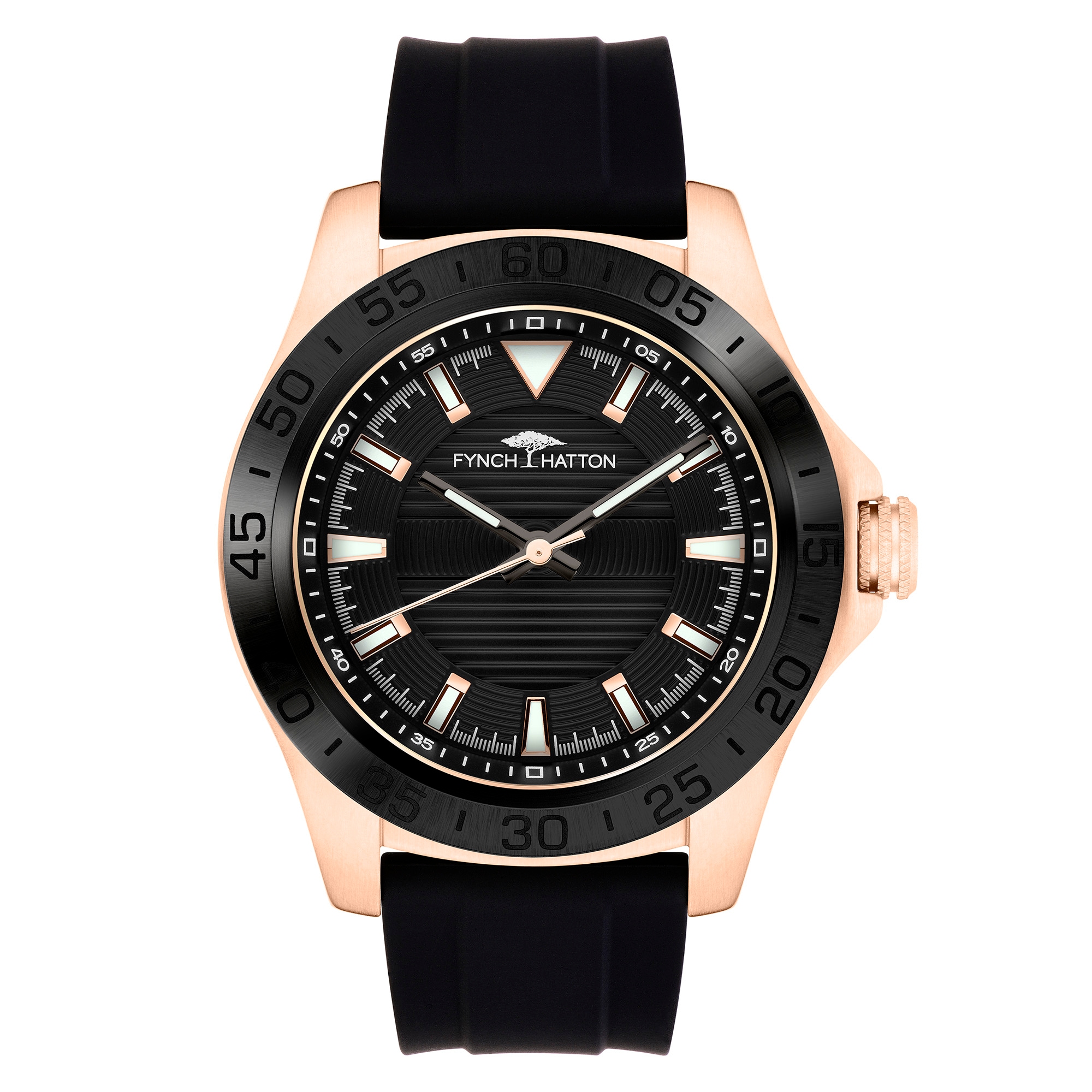 FYNCH-HATTON Quarzuhr Armbanduhr, Herrenuhr, Silikonarmband, analog