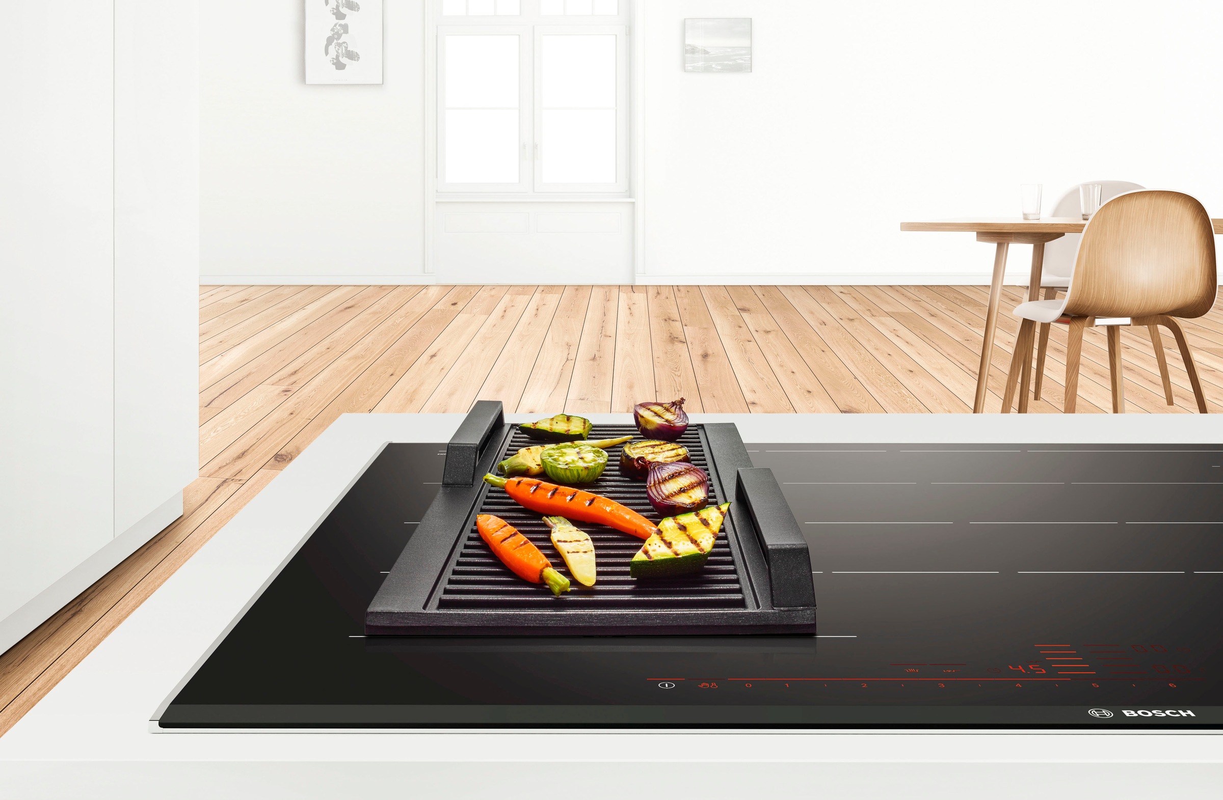 BOSCH Grillplattenaufsatz »HEZ390522«, Aluguss, für zusammengeschaltete FlexZonen bei Kochfeldern mit Induktion