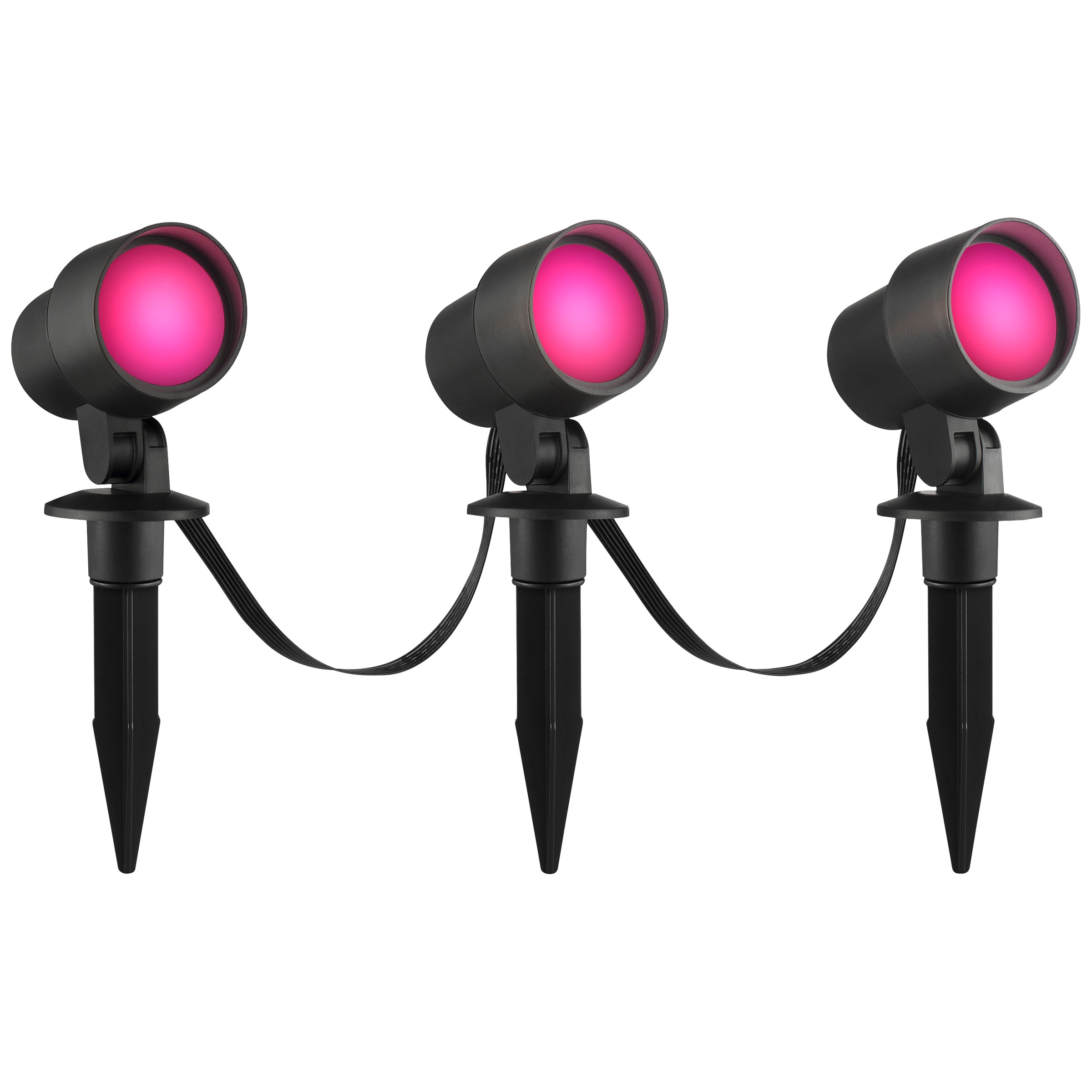 Brilliant LED Gartenleuchte »Kamara« LED-Modul 3 Stk. RGB | warmweiß - kaltweiß LED Gartenspieß Set, dimmbar, RGB, CCT, IP44, schwarz, App steuerbar