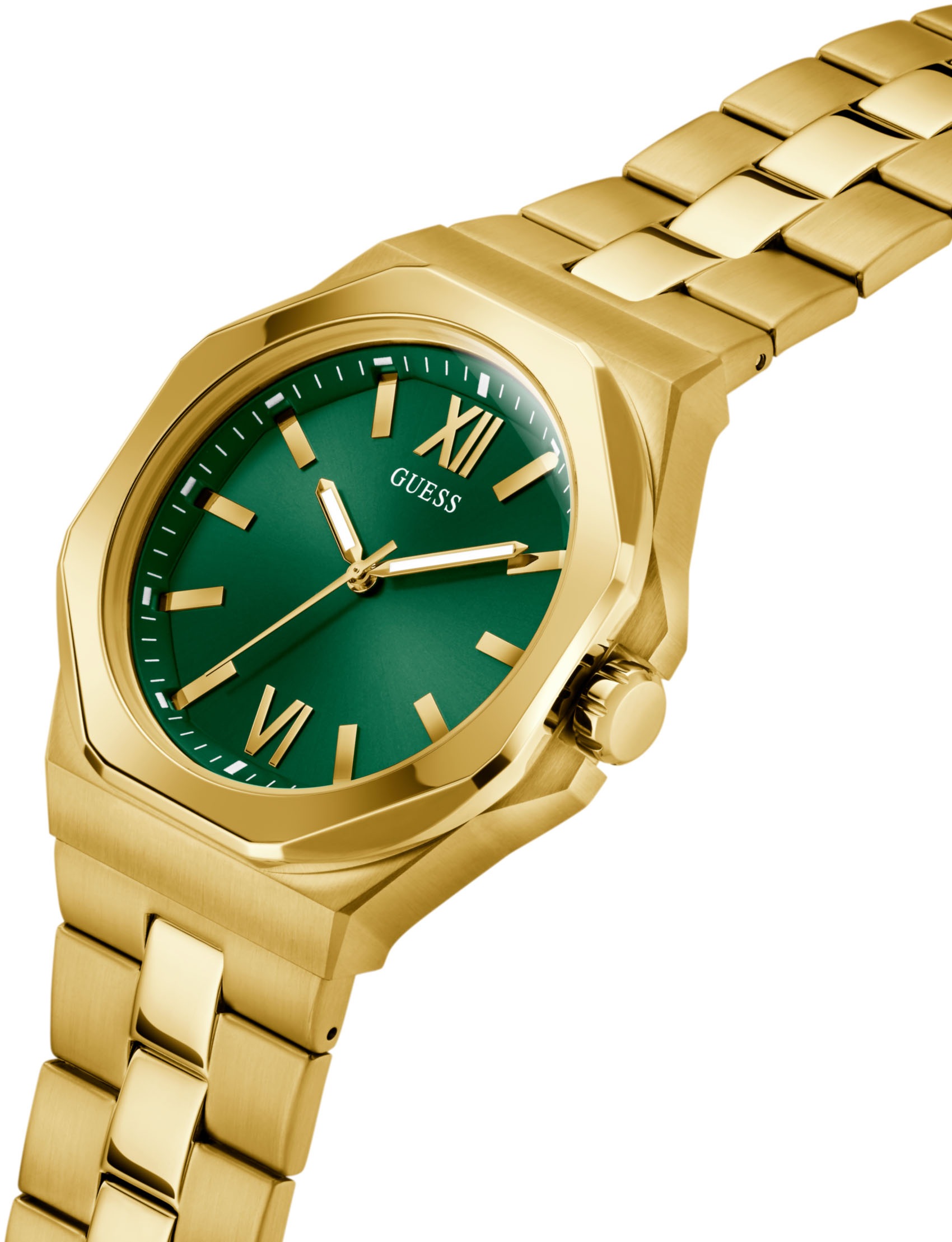 Guess Quarzuhr »EMPEROR«, Armbanduhr, Herrenuhr, Edelstahlarmband, analog