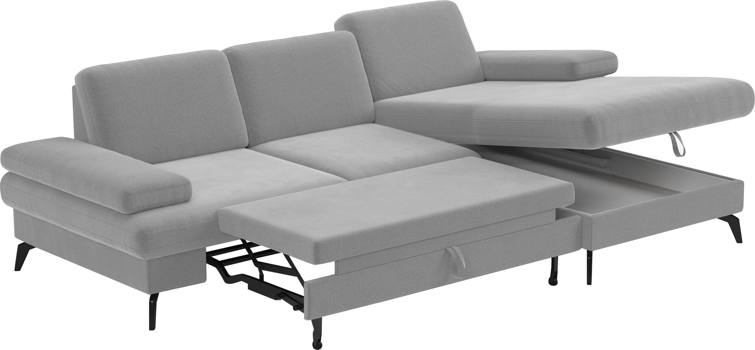 sit&more Ecksofa »Morris L-Form, inkl. Sitztiefenverstellung«, wahlweise mit Armteilverstellung, Bettfunktion & Bettkasten