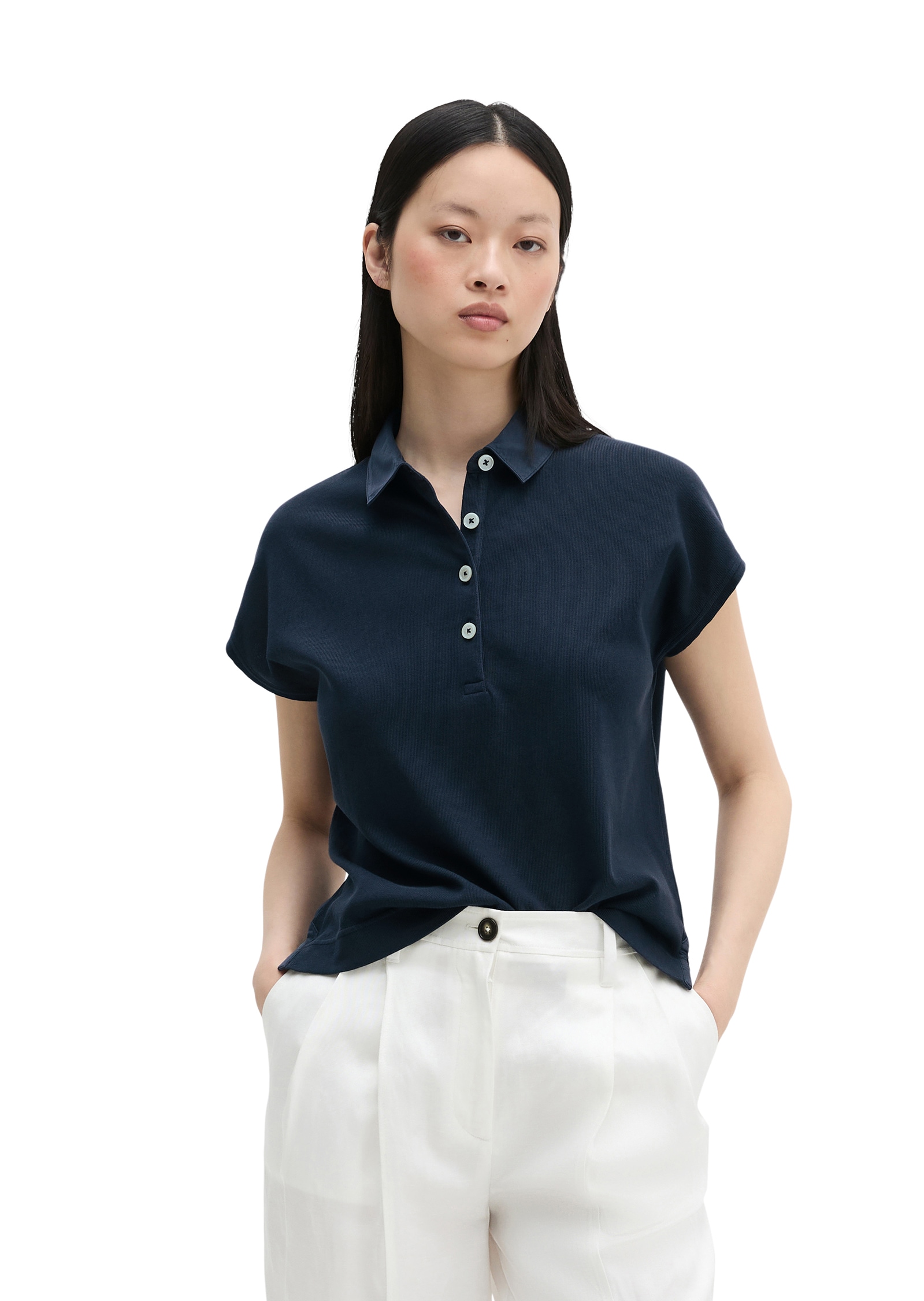 Marc O'Polo Poloshirt loose aus weichem Single Jersey
