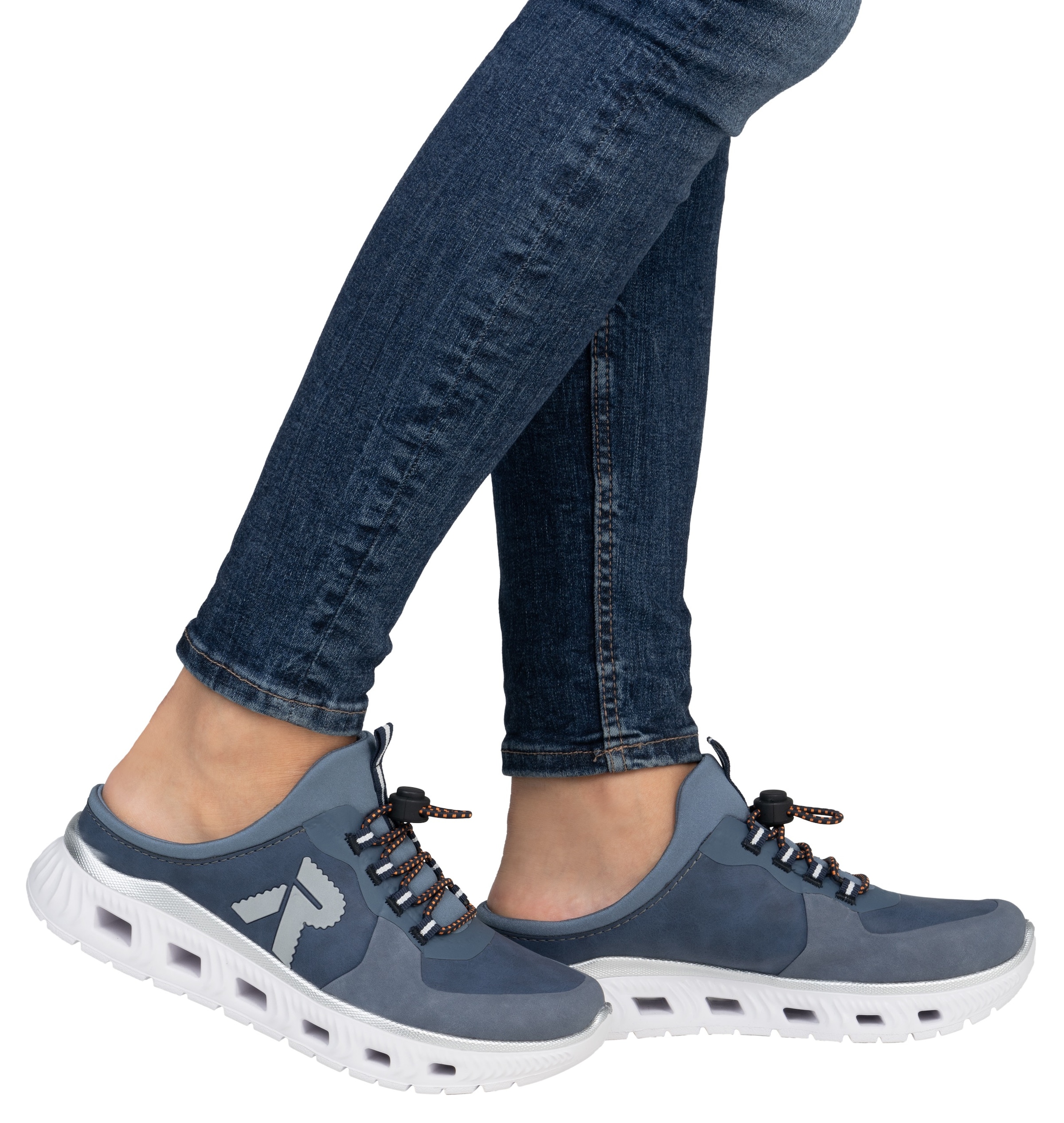 RIEKER Sport Clog, Schlupfschuh, Sabot, Sneaker mit aufgesetztem Schnellverschluss