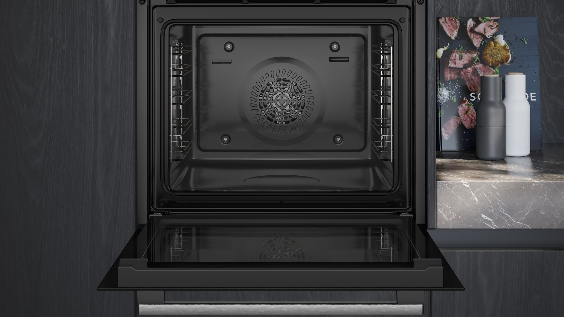 SIEMENS Einbaubackofen iQ500 »HB517GBS3« mit Teleskopauszug nachrüstbar mit Hydrolyse 3D Heißluft Funktion für eine gleichmäßige Hitzeverteilung