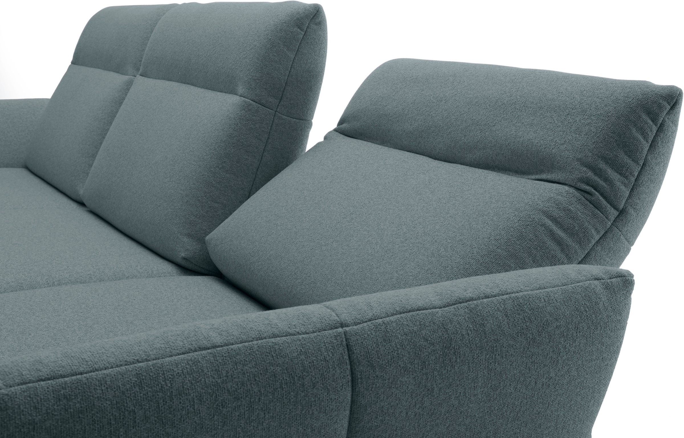 Creation BY ROLF BENZ Ecksofa »hs.460«, Sockel in Nussbaum, Winkelfüße in Umbragrau, Breite 318 cm