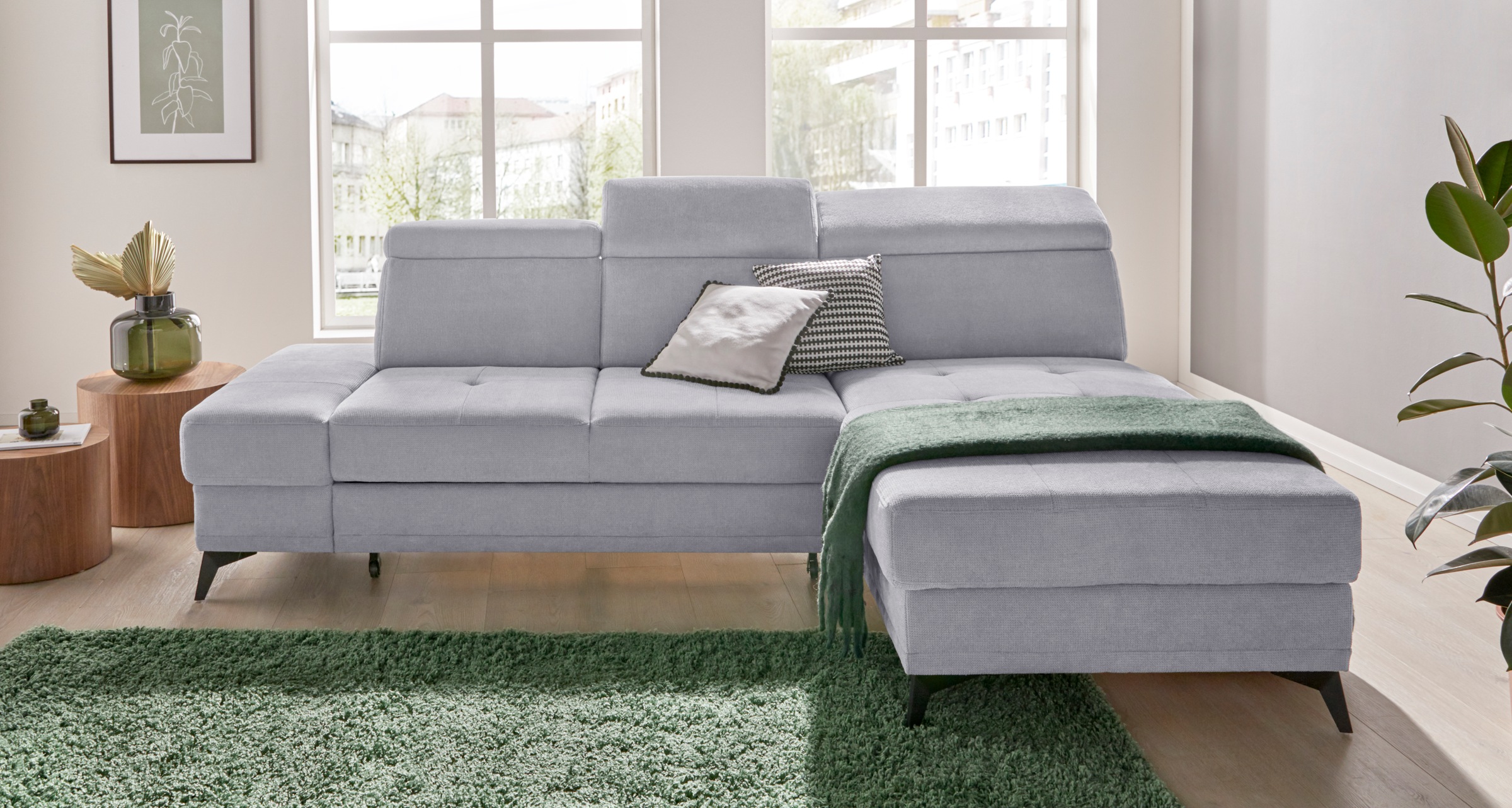 Home affaire Ecksofa »Cardiz L-Form« inkl.Kopfteilverstellung und Federkern günstig online kaufen