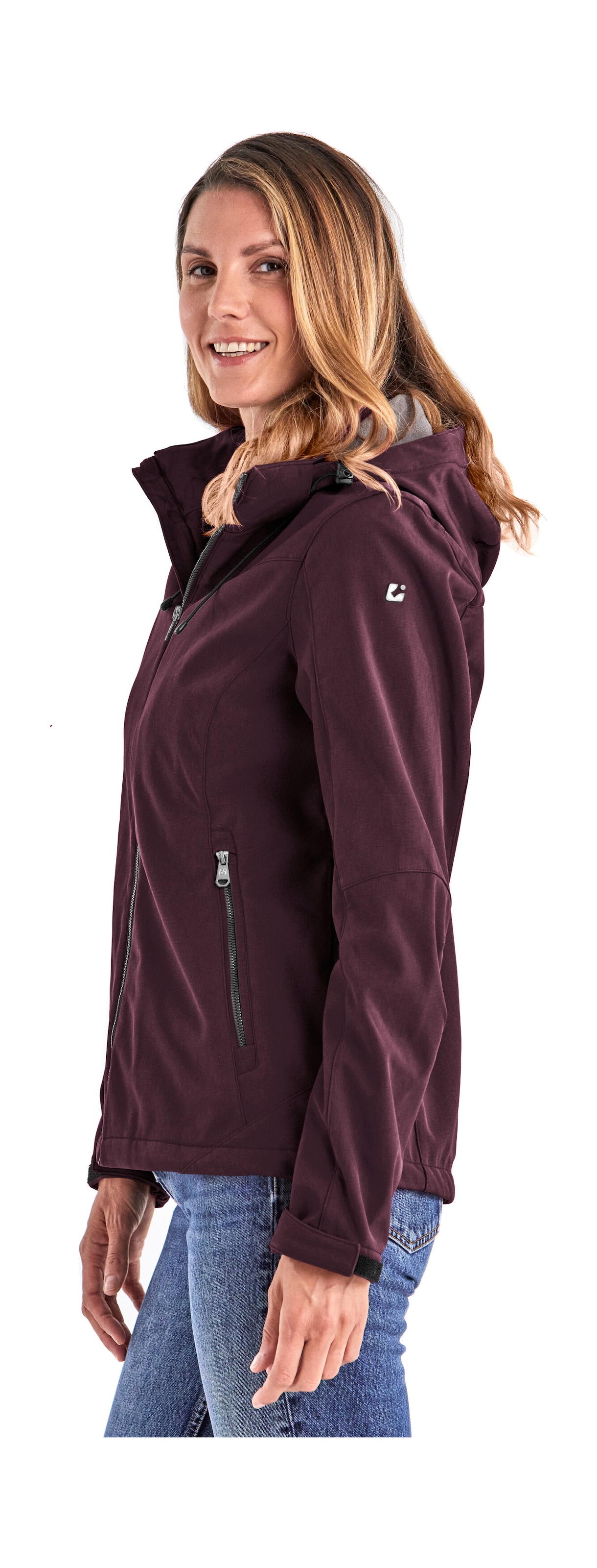 Killtec Softshelljacke »Damen Softshelljacke«, Wasserabweisende, winddichte Softshelljacke mit abnehmbarer Kapuze