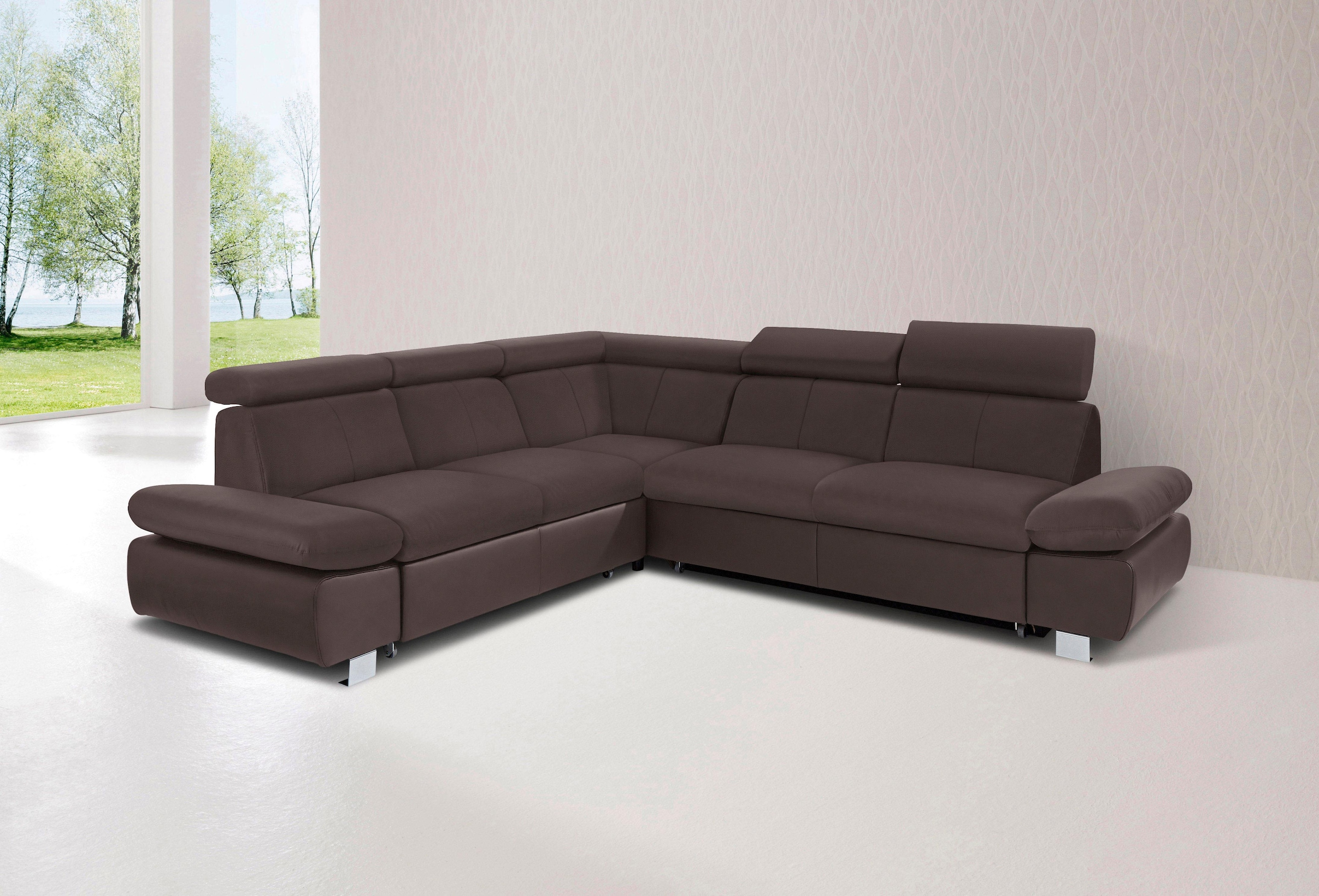 exxpo - sofa fashion Ecksofa »Happy, modern und bequem, L-Form«, inkl. Kopf günstig online kaufen