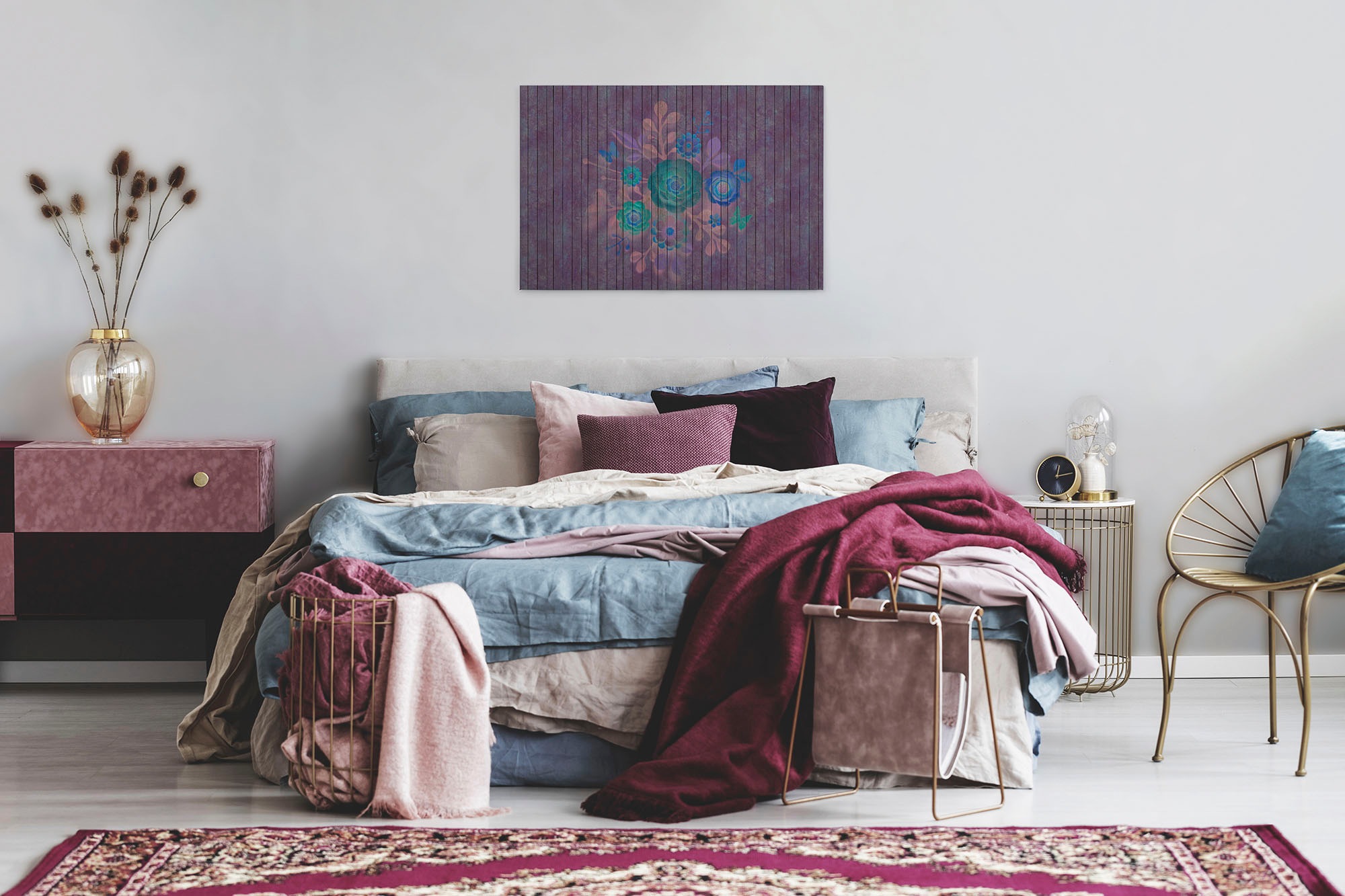 A.S. Création Leinwandbild »spray bouquet«, Kunst-Blumen-Kinder, (1 St.), Keilrahmen Holz Blumen Floral Grafitti Leinwand-Bild Wohnzimmer modern