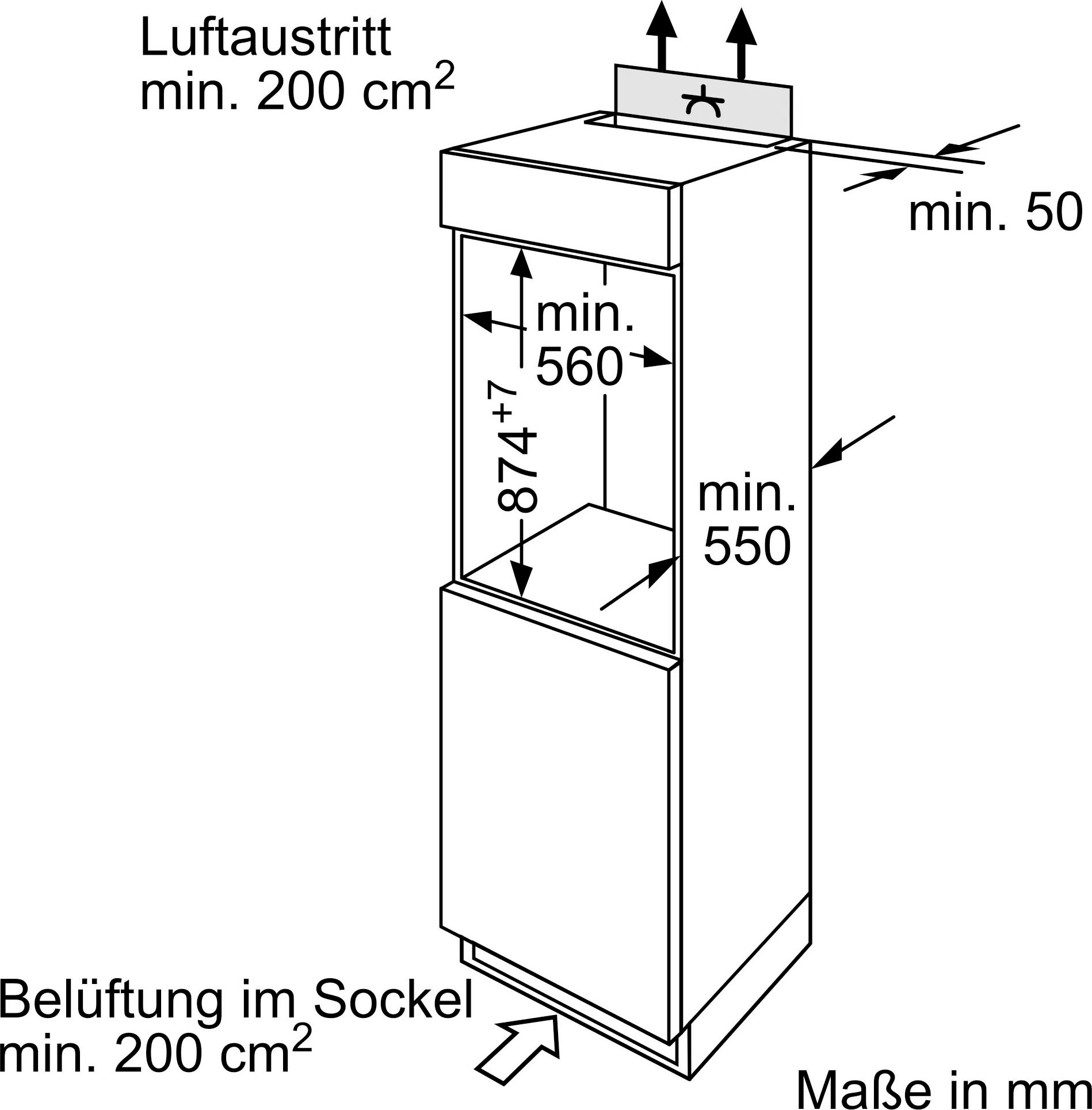 Constructa Einbaugefrierschrank »CE521VSE0«, 87,4 cm hoch, 54,1 cm breit