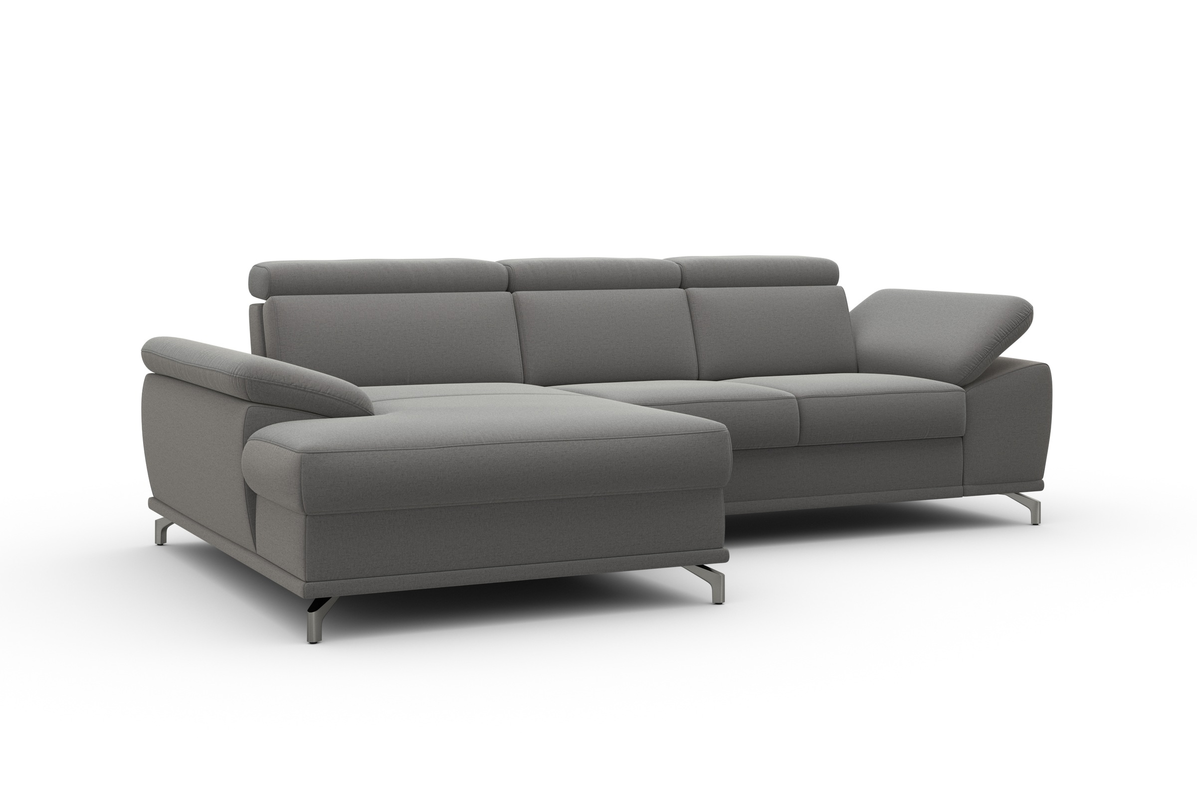 sit&more Ecksofa »Cabrio L-Form, mit Sitztiefenverstellung, Arm- und Kopfteilverstellung«, 2 Nierenkissen, Federkern, optional Bettfunktion und Stauraum