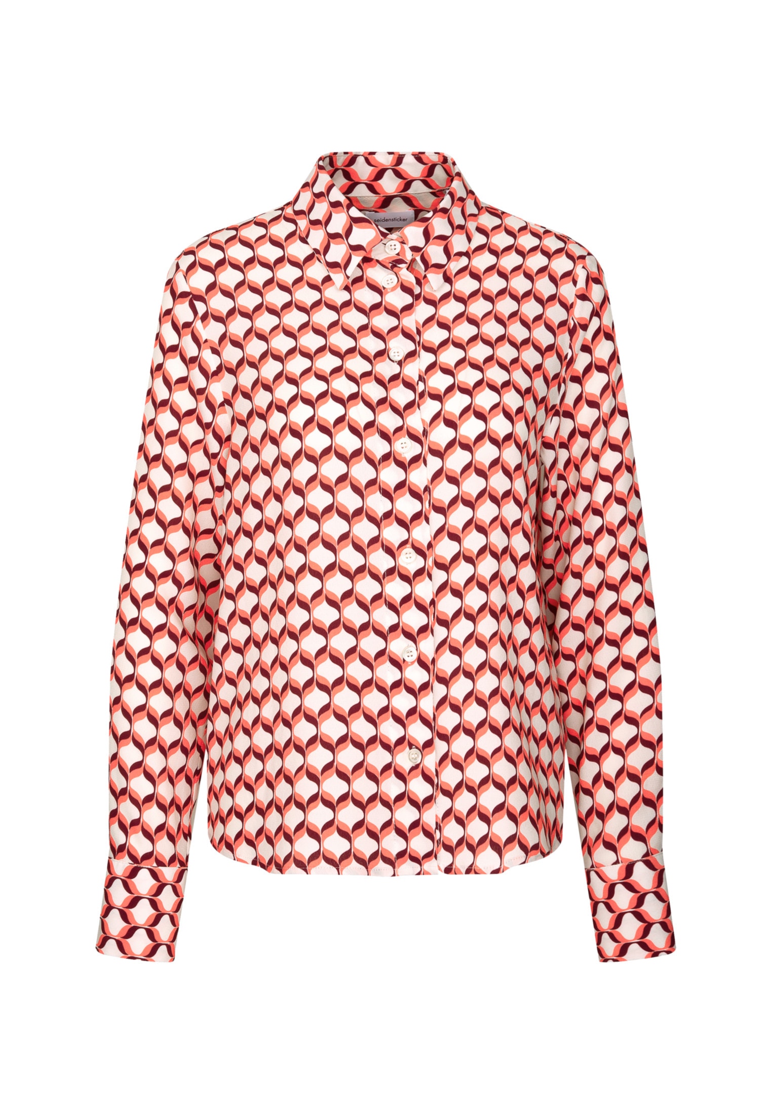 seidensticker Hemdbluse »Schwarze Rose« Langarm Kragen Geometrische Muster