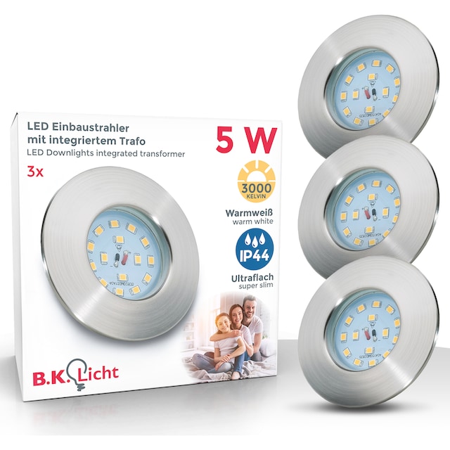 B.K.Licht LED Einbauleuchte »Elias«, 3 flammig-flammig, LED Einbaustrahler,  ultra-flach, Badezimmer, IP44 Decken-Spot, 3er SET online bestellen