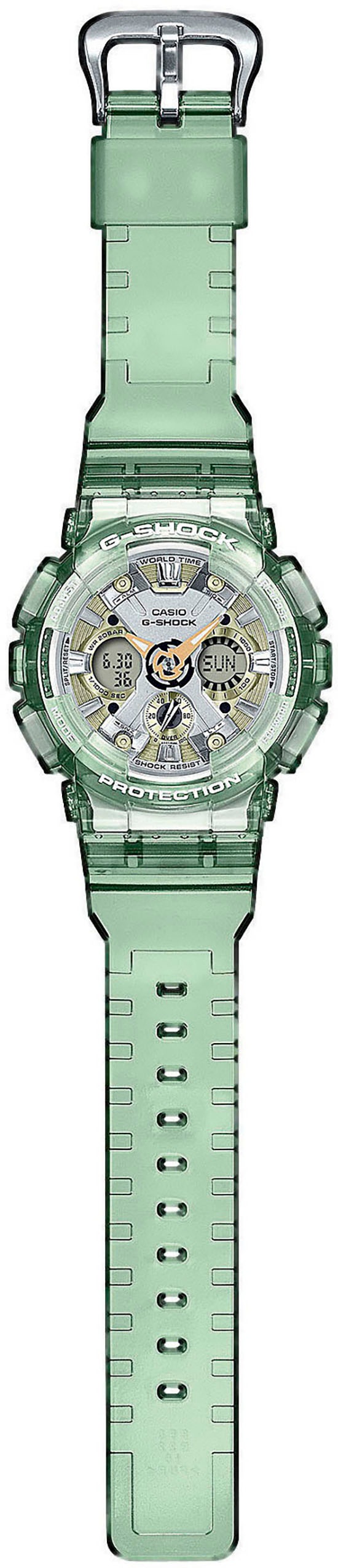 CASIO G-SHOCK Chronograph »GMA-S120GS-3AER«, Quarzuhr, Armbanduhr, Damen, Herren, digital, bis 20 bar wasserdicht