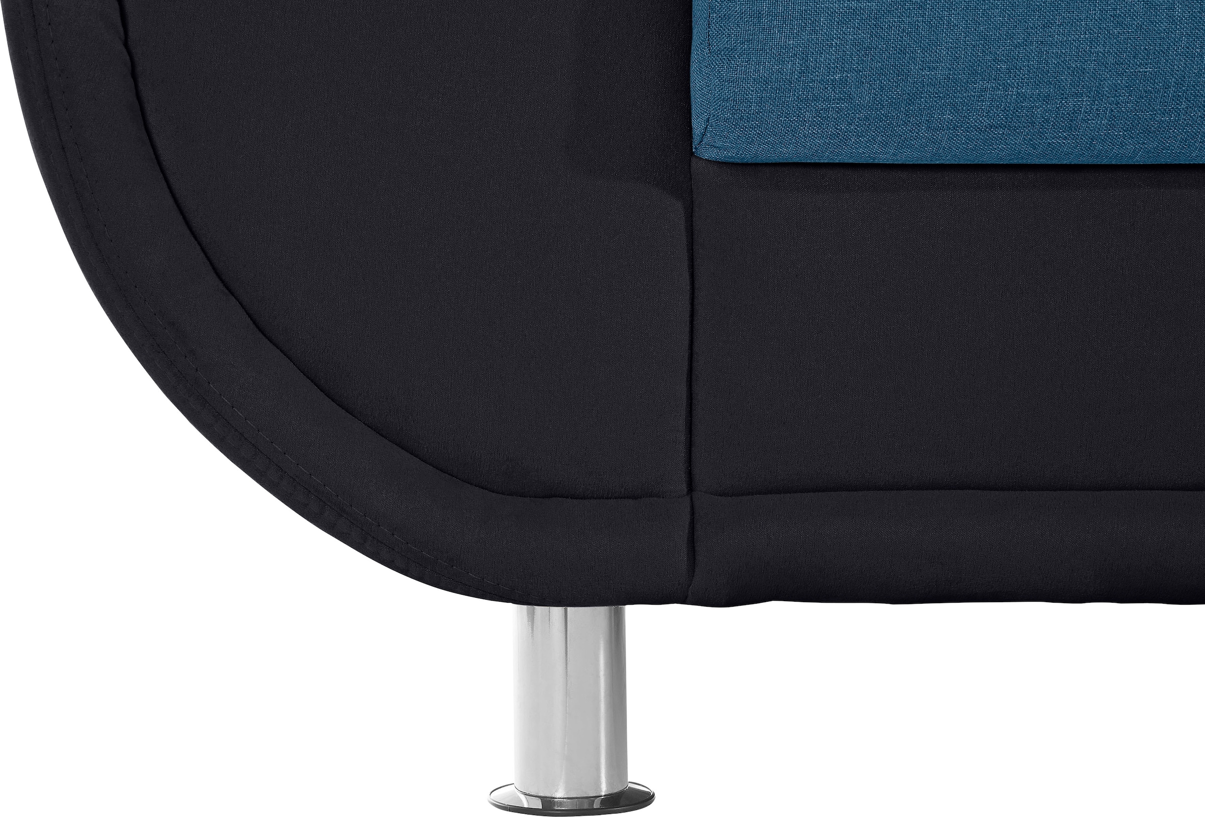 TRENDMANUFAKTUR Ecksofa »Rondo 3, zeitlos und bequem, Materialmix, breite Armlehnen, L-Form« wahlweise mit Federkern für mehr Komfort, wahlweise mit Bettfunktion