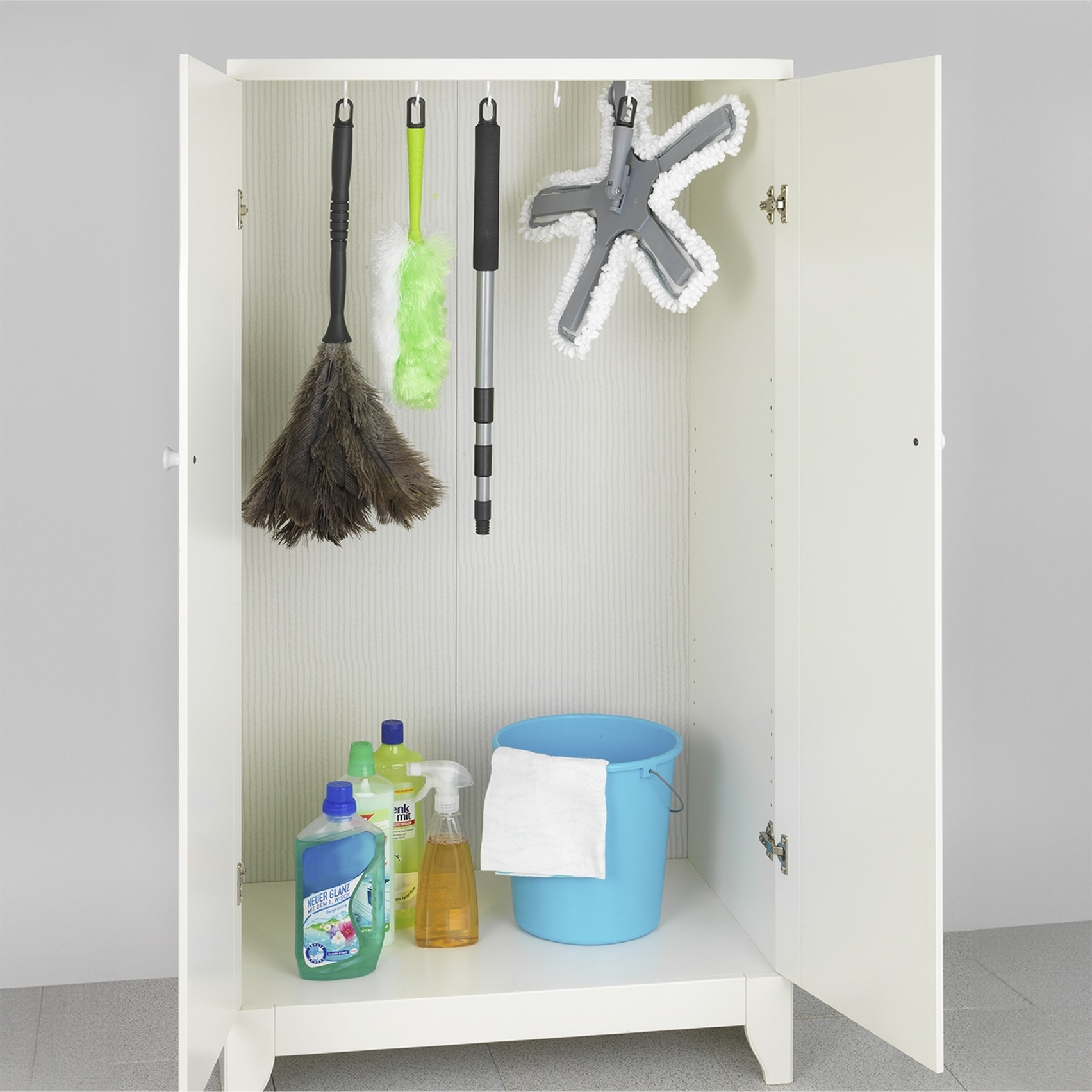 Maximex Bodenwischer-Set »Modell Oktopus mit Teleskopstiel«, (Set, 4 St.), 360° Duo-Knickgelenk, Mikrofaser-Bezug, reinigt nur mit Wasser