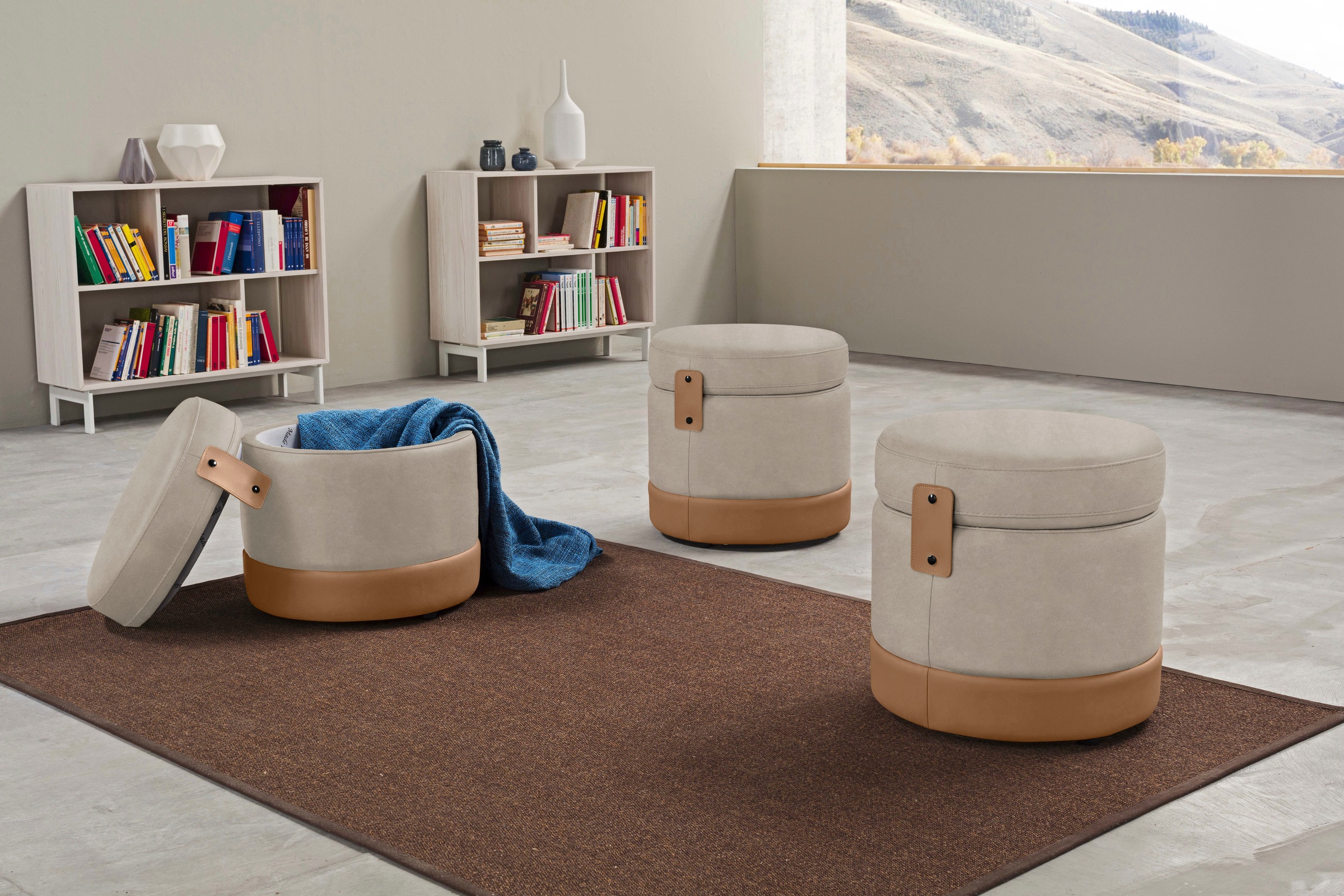 Egoitaliano Hocker »Tonder, Designhocker als Blickfang mit tollen Details«, günstig online kaufen