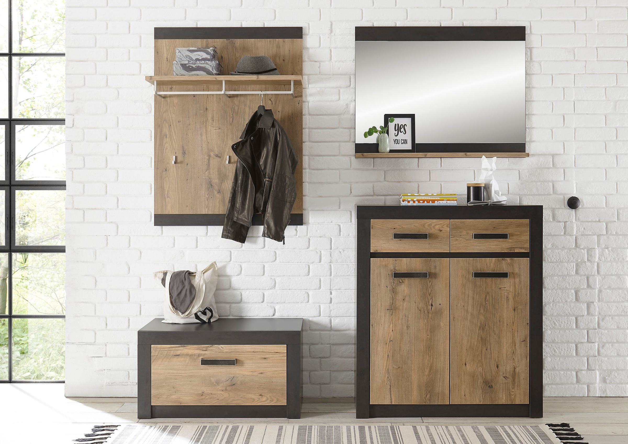 INOSIGN Garderoben-Set »BRÜGGE«, (Komplett-Set, 4 St., bestehend aus Garder günstig online kaufen