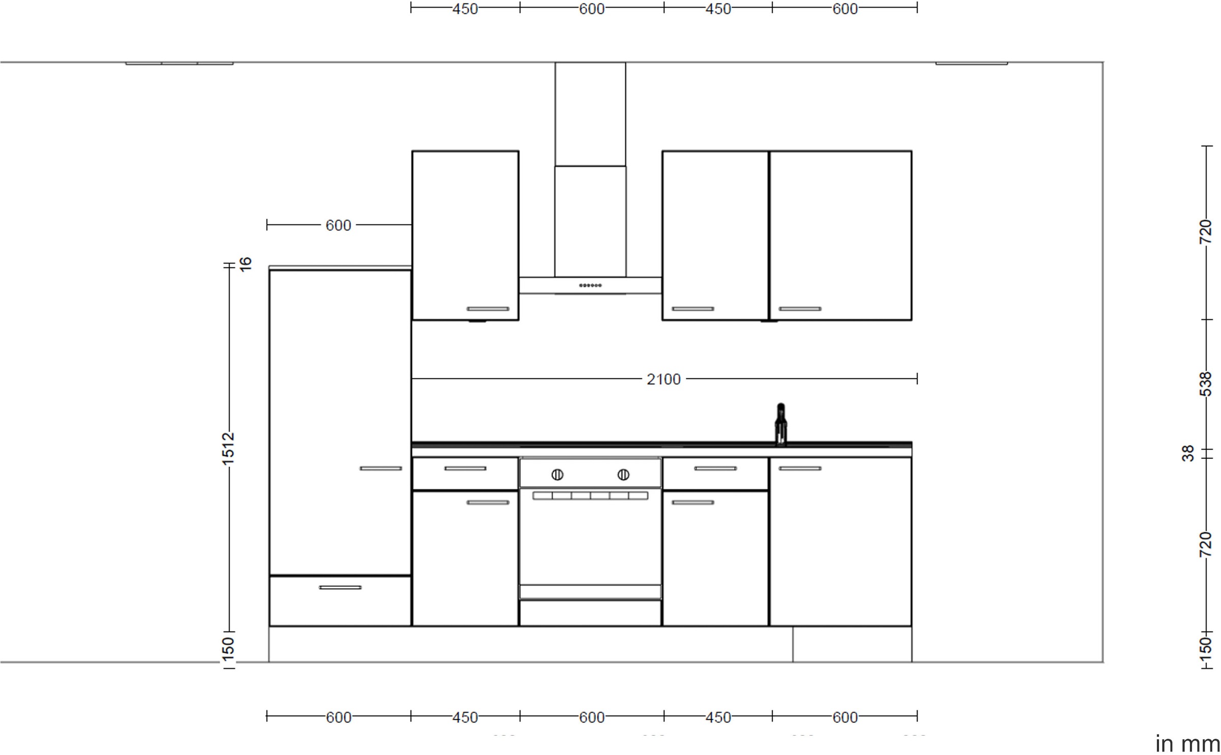 nobilia® Küchenzeile »"Riva I"«, vormontiert, Ausrichtung wählbar, Breite 270 cm, wahlw. mit E-Geräten