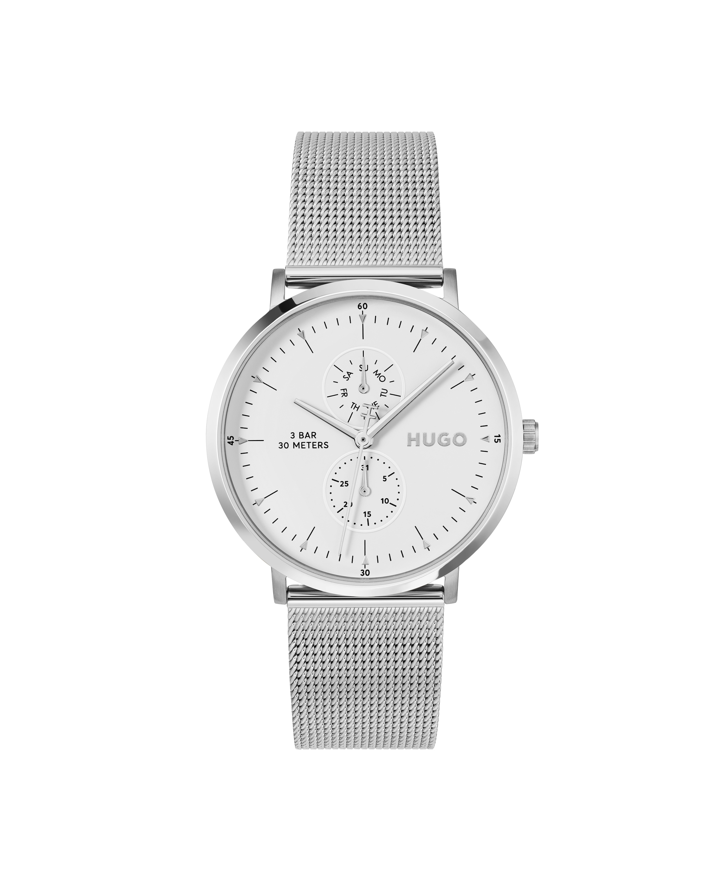 HUGO Multifunktionsuhr »#STYLE« Quarzuhr, Armbanduhr, Herrenuhr, Edelstahlarmband, analog